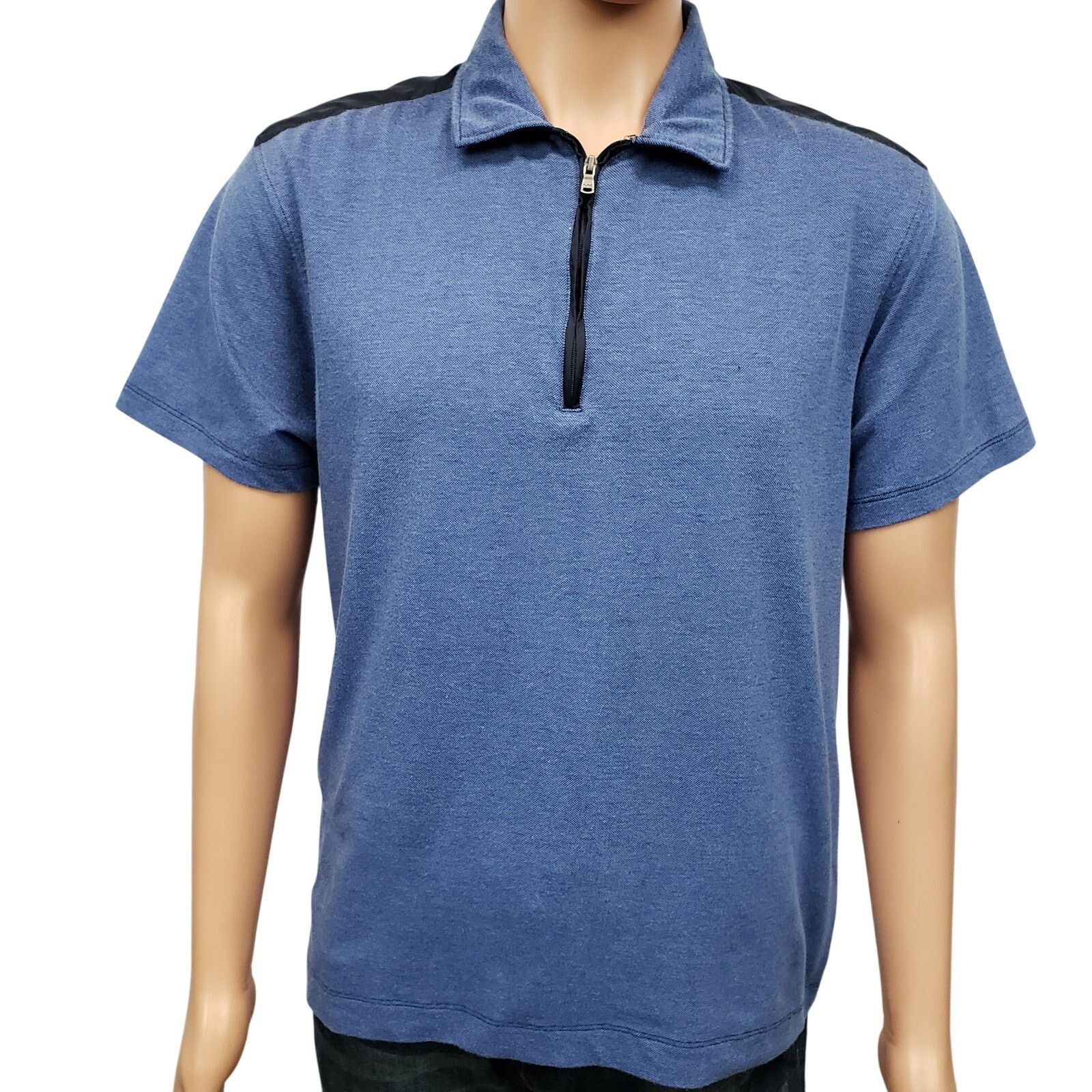 Michael Kors Michael Kors Half Zip Polo Shirt Contrast Shoulder Epaulets Size US L / EU 52-54 / 3 - 2 Thumbnail