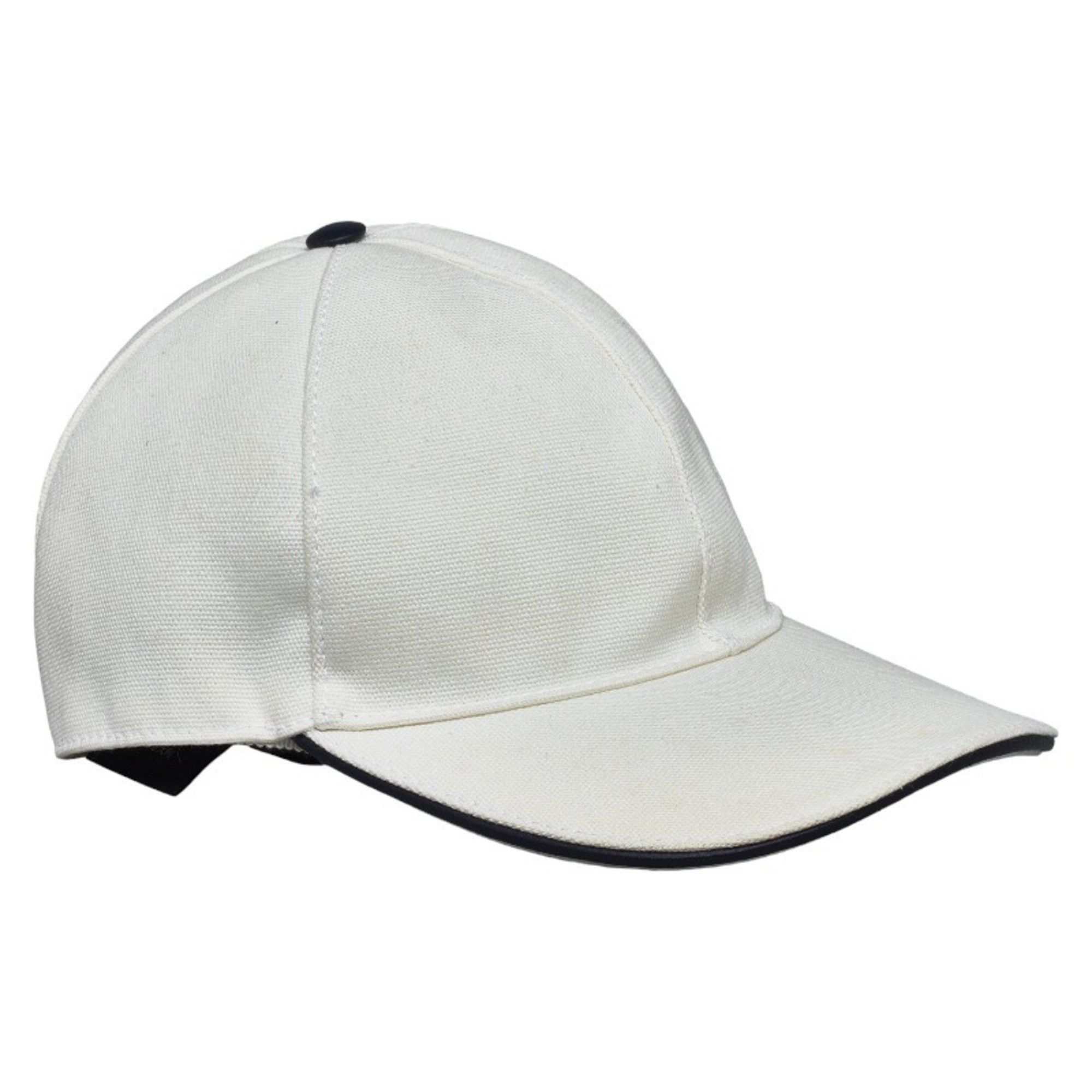 image of Gucci Baseball Cap 08.338.986 White Canvas Leather Women's Gucci