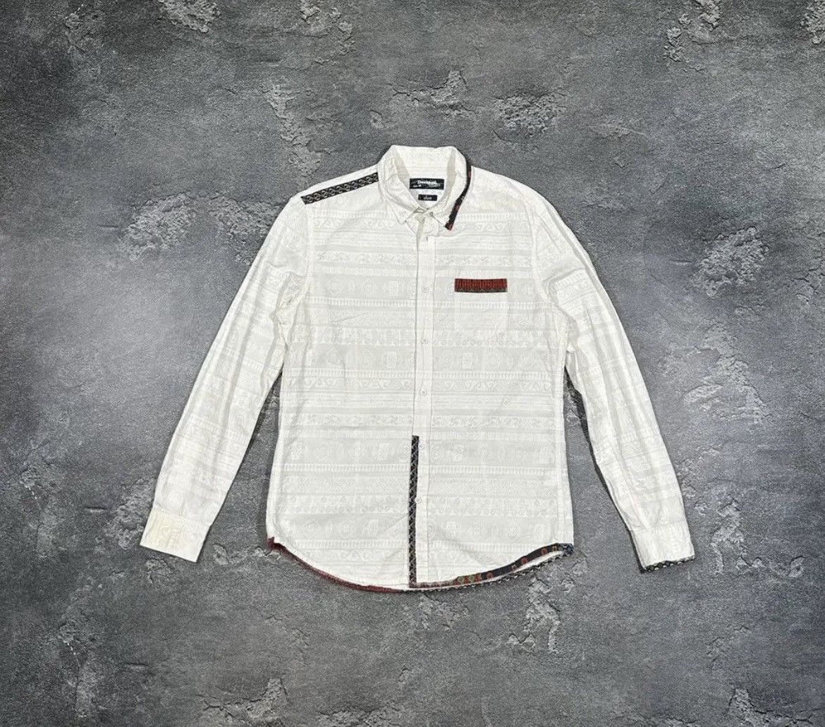 Desigual × Vintage Desigual Patterned White Button-Up Shirt Size US M / EU 48-50 / 2 - 1 Thumbnail