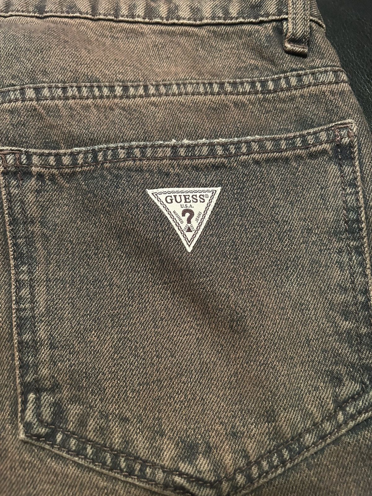 Guess 2022 Guess USA Nicolai Marciano Brown Tinted Flare Jeans Size US 31 - 3 Thumbnail