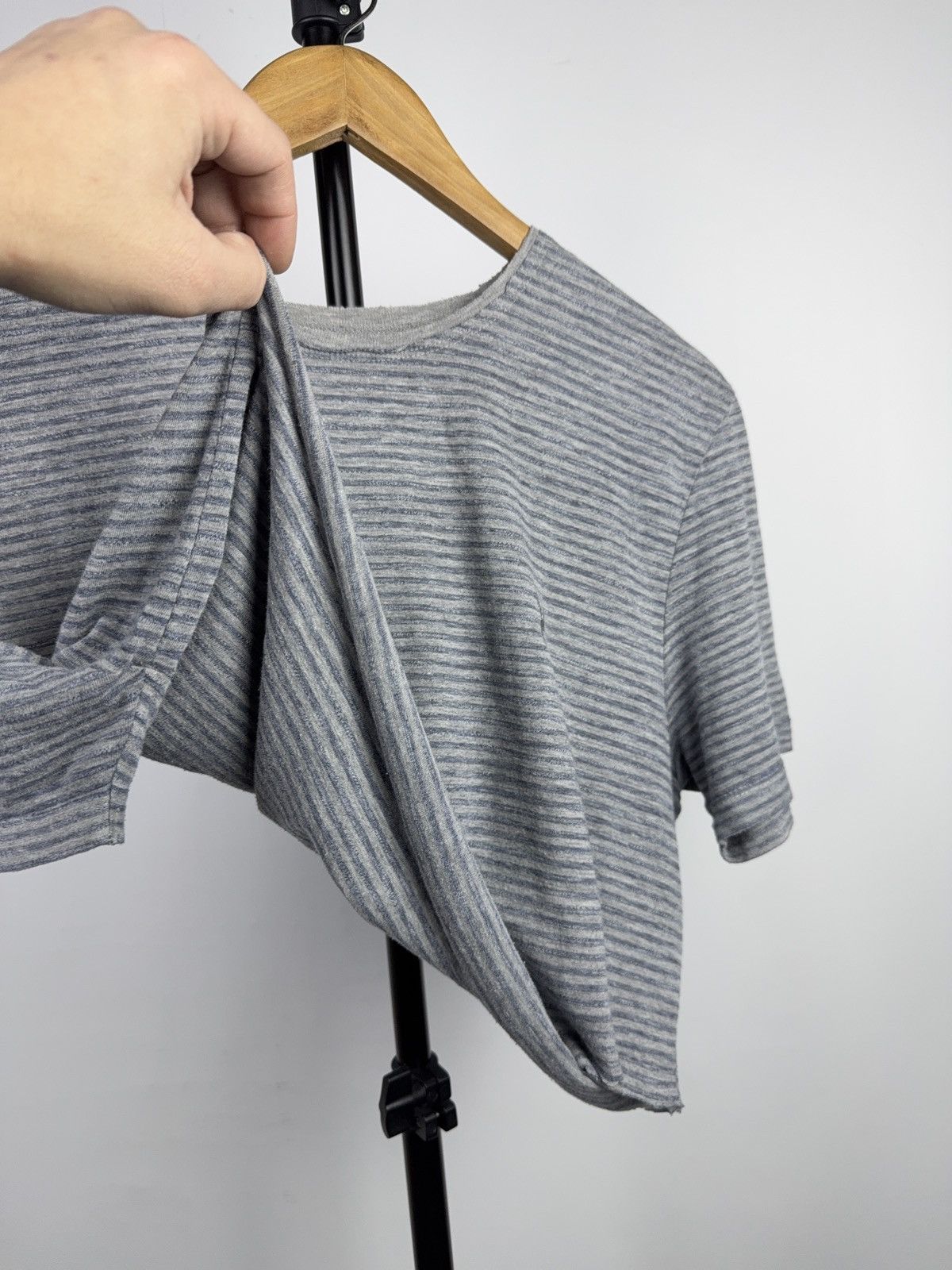 Allsaints Retro 00s Y2K AllSaints Women’s Cropped Boxy Stripe T-Shirt Size L / US 10 / IT 46 - 7 Thumbnail