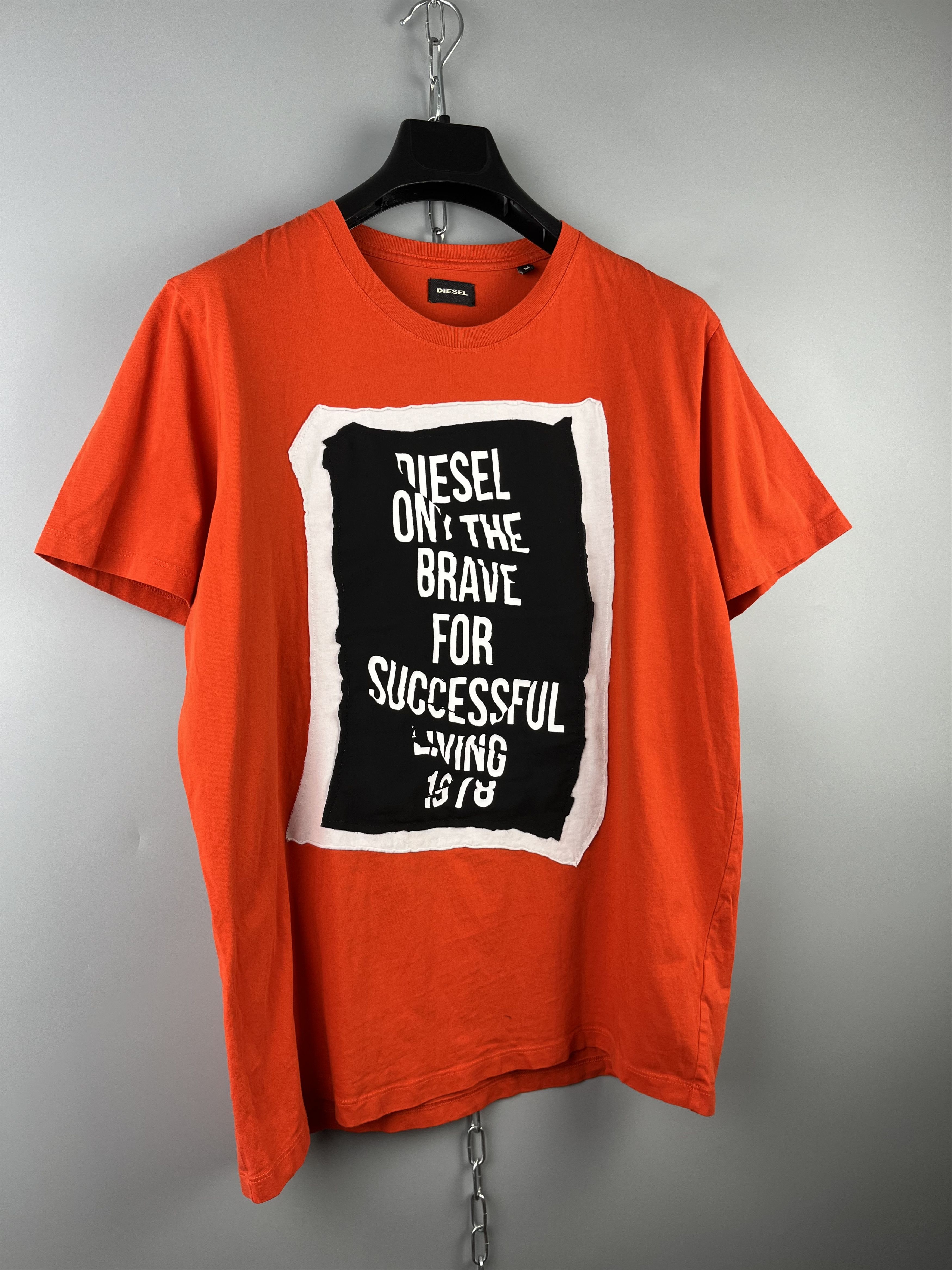 Designer Y2k Diesel Big Logo Short Sleeve Tee T Shirt Size US L / EU 52-54 / 3 - 2 Thumbnail