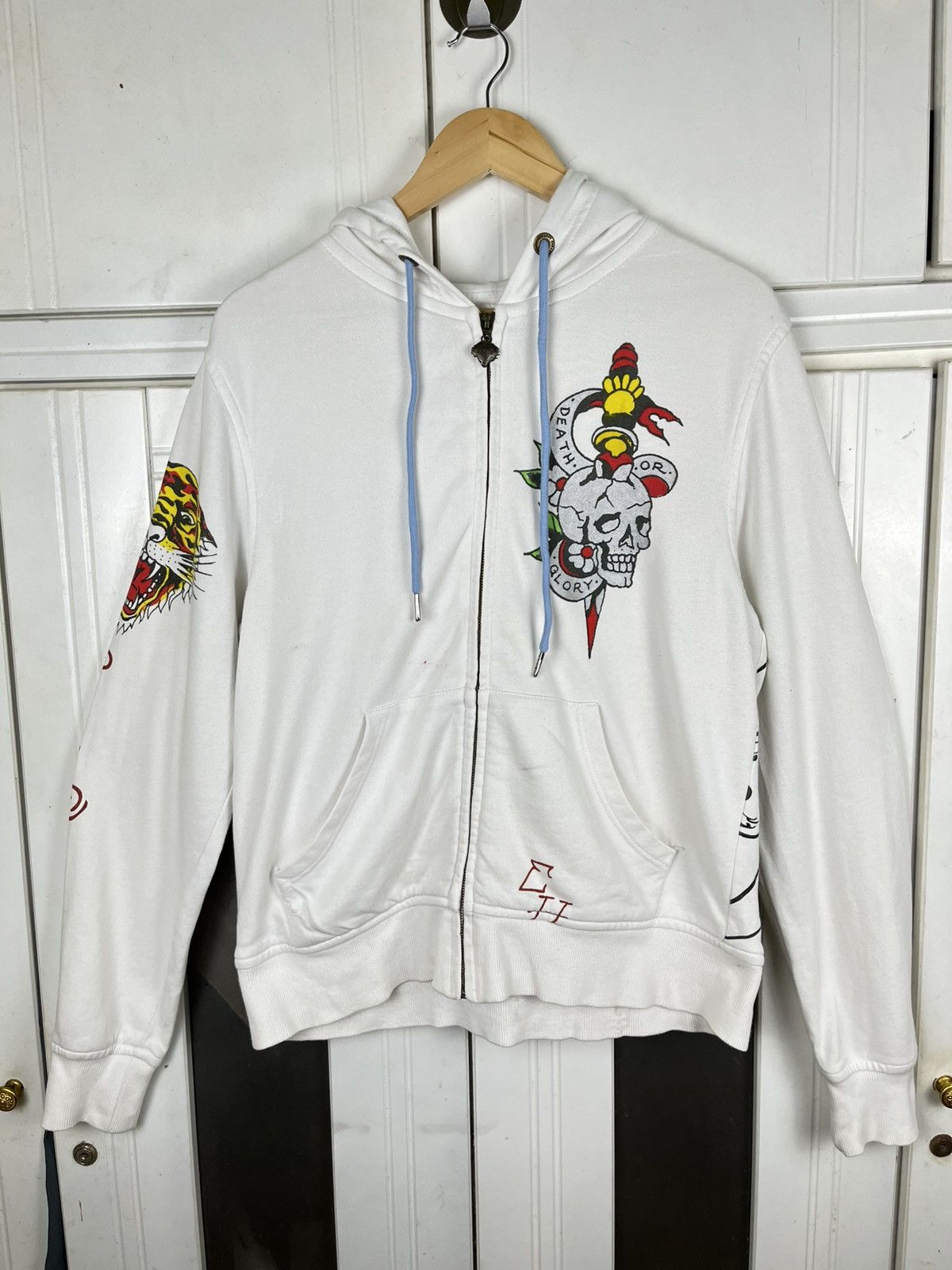 Ed Hardy × Vintage Vtg Ed Hardy Hoodie Zip Up Size US S / EU 44-46 / 1 - 2 Thumbnail