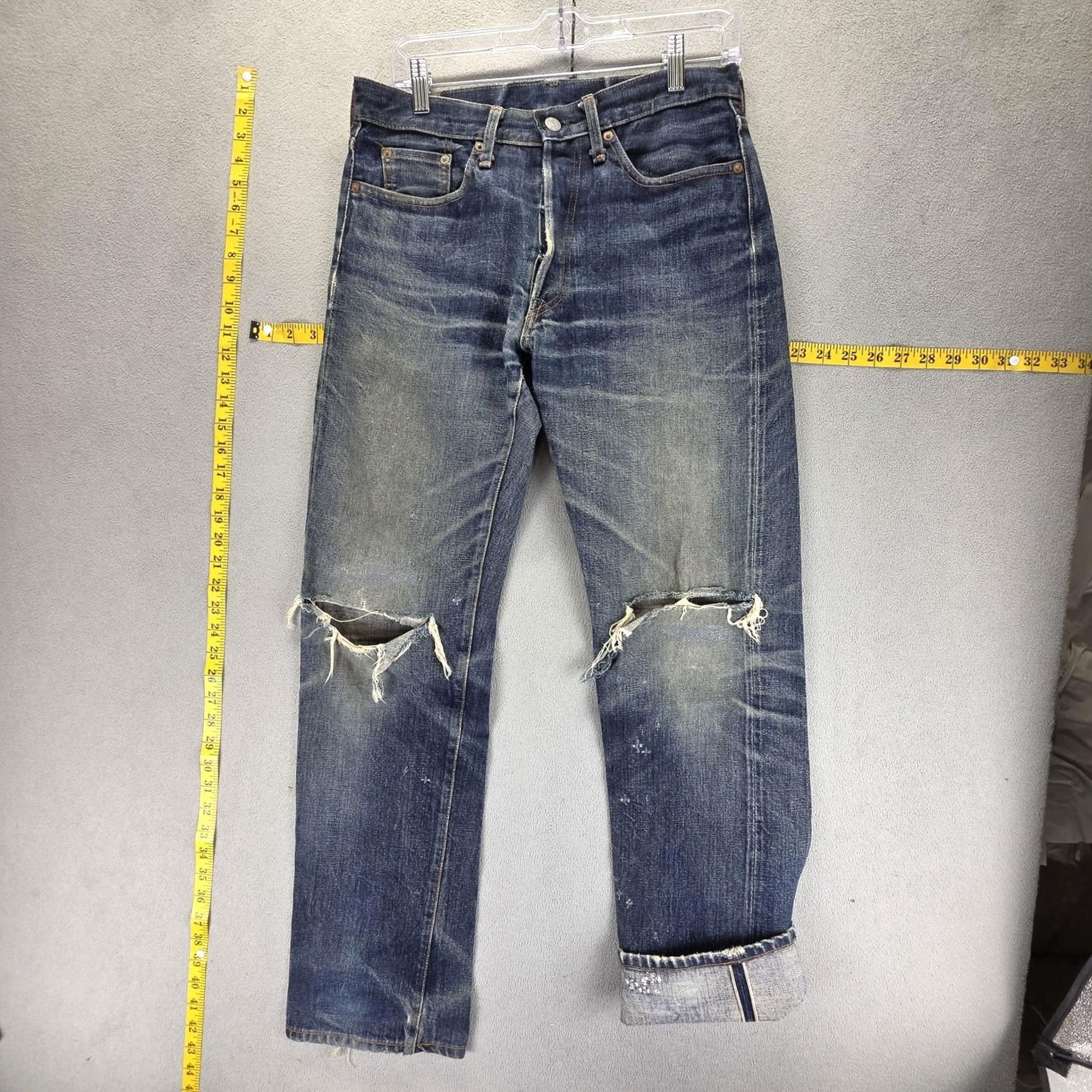 Studio D'Artisan Studio D Artisan Jeans Mens 31x31 SD-103 Selvedge Thrashed Whiskers Honeycomb Size US 31 - 2 Thumbnail