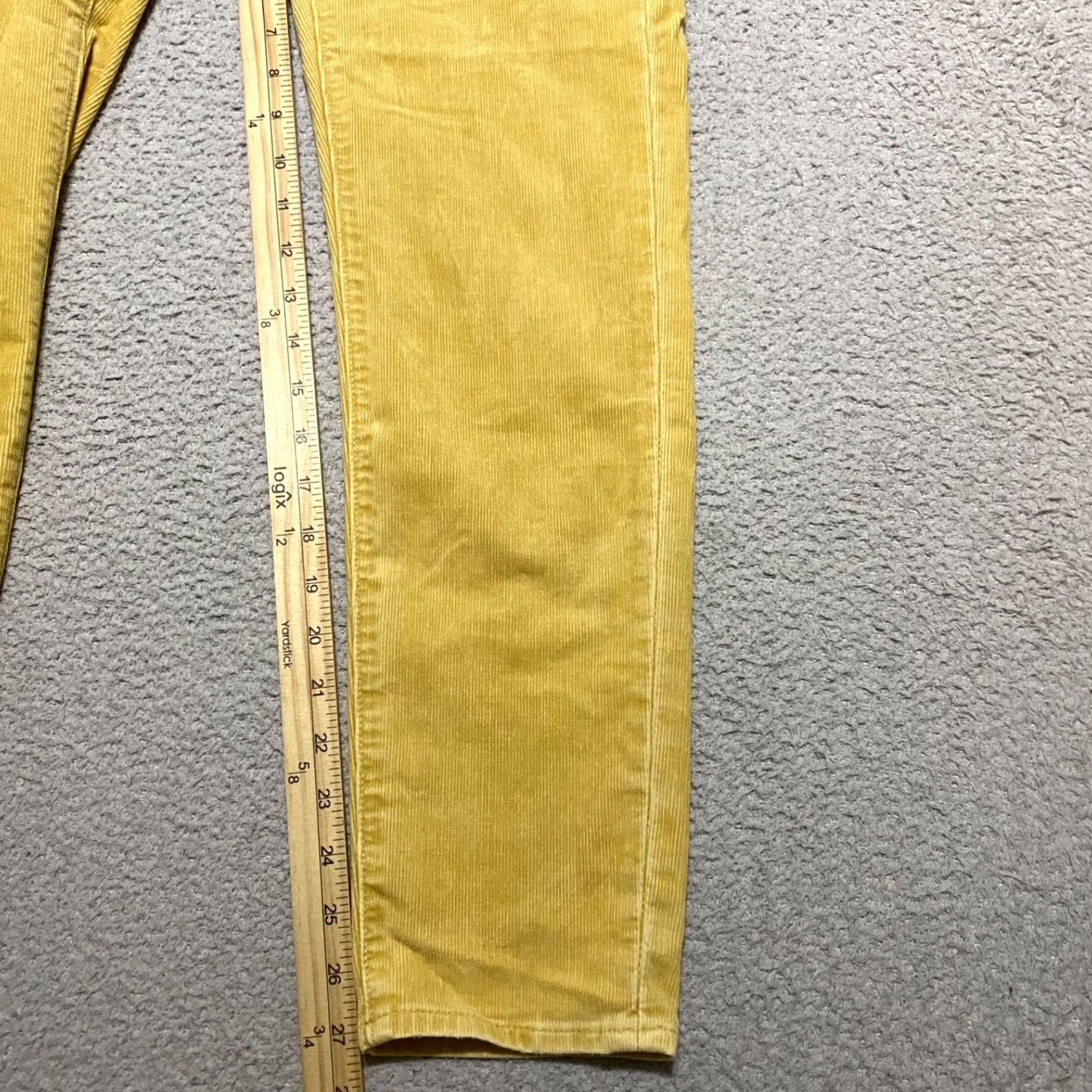 Gap GAP Jeans Womens 0 Regular Slim Straight Medium Wash Corduroy Yellow 5-Pocket Inseam 27 in Button Closure Mid Rise Size 28 Size 25" / US 0 / IT 36 - 7 Thumbnail