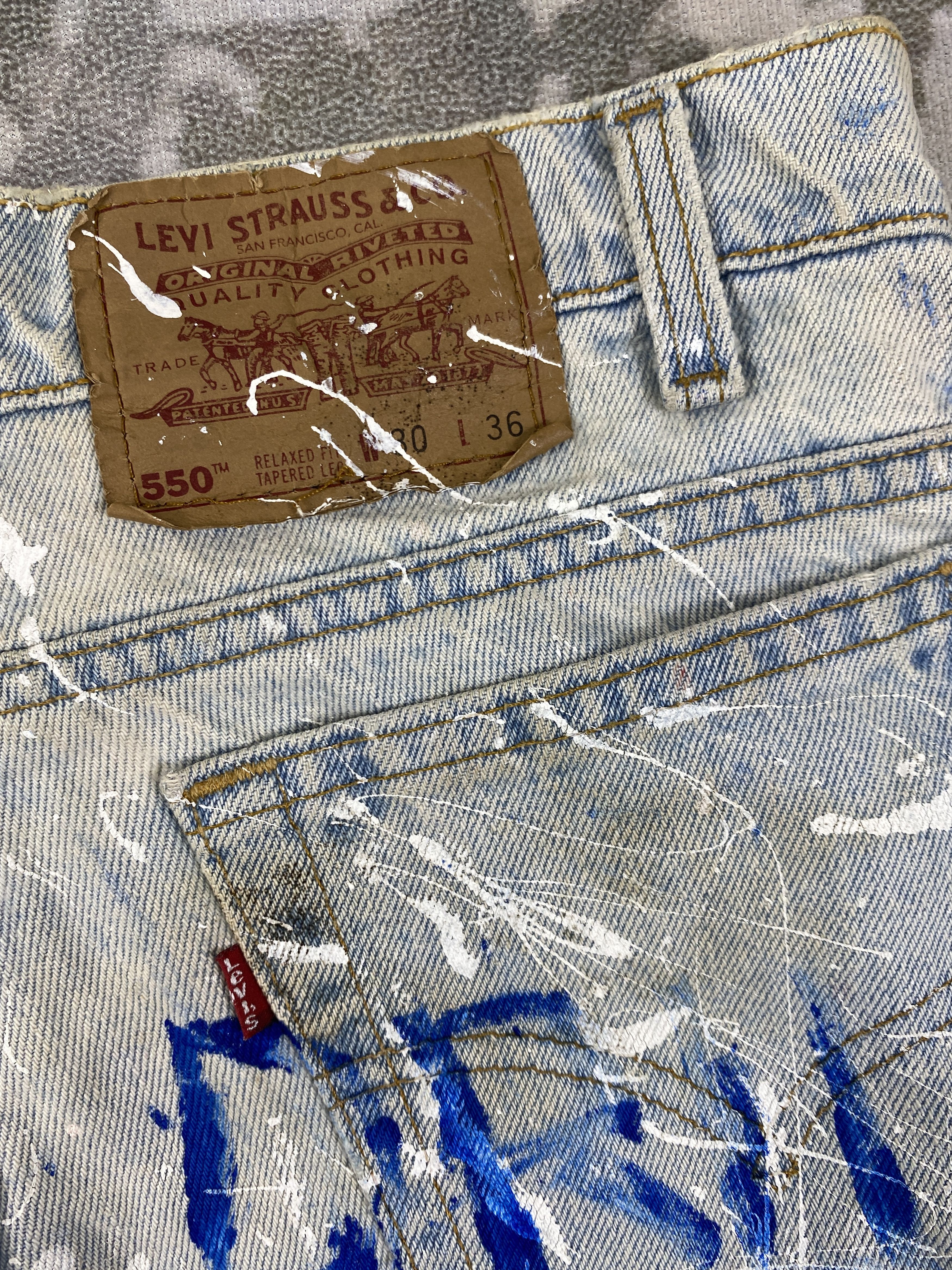 Levi's 90's Painted Light Wash Vintage Levi's 550 USA 29x30 JN1851 Size US 29 - 12 Thumbnail
