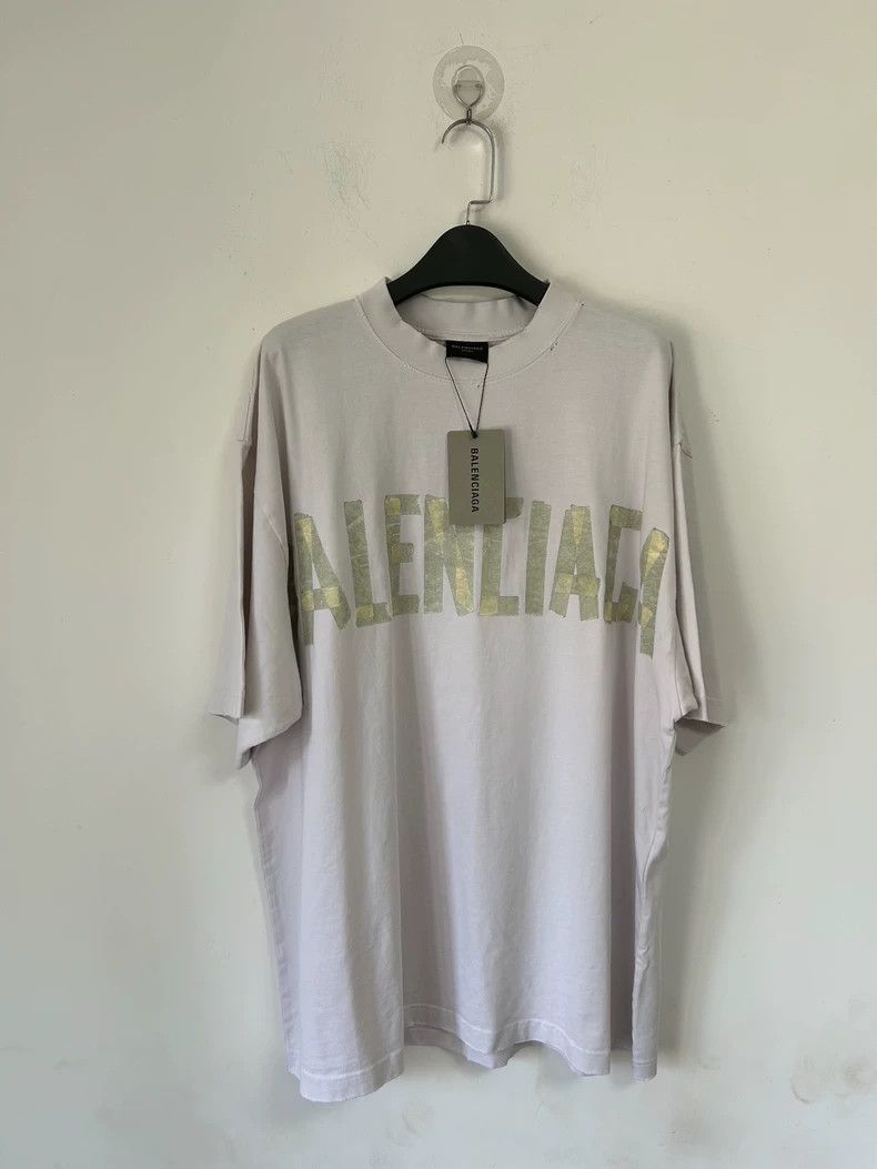 Balenciaga Balenciaga 24SS White Tape Short Sleeve T-Shirt - dmc Size US L / EU 52-54 / 3 - 1 Thumbnail