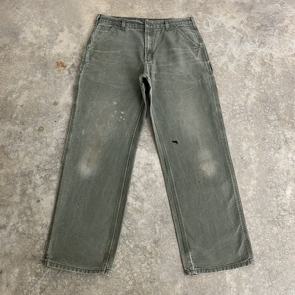 Carhartt Vintage Carhartt Faded Moss Green Carpenter Work Pants Size US 34 / EU 50 - 1 Thumbnail
