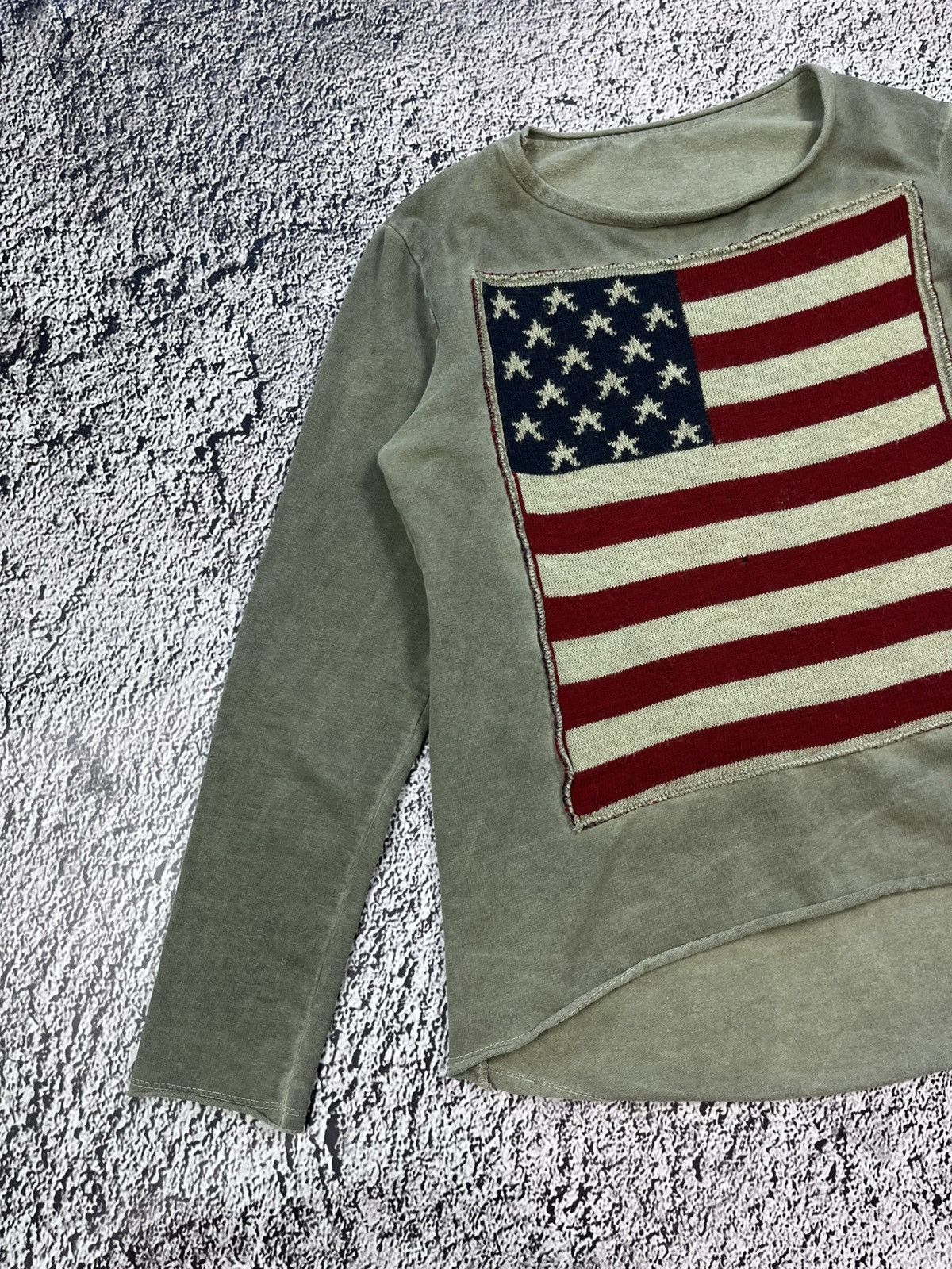 Vintage Vintage Y2K Faded Ralph Vibe USA Knit Flag sweatshirt Size L / US 10 / IT 46 - 2 Thumbnail