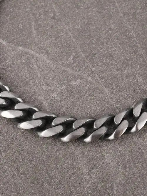 Jewelry × Vintage Retro Vintage Stainless Steel Bracelet Cuban Link Minimal Size ONE SIZE - 4 Thumbnail