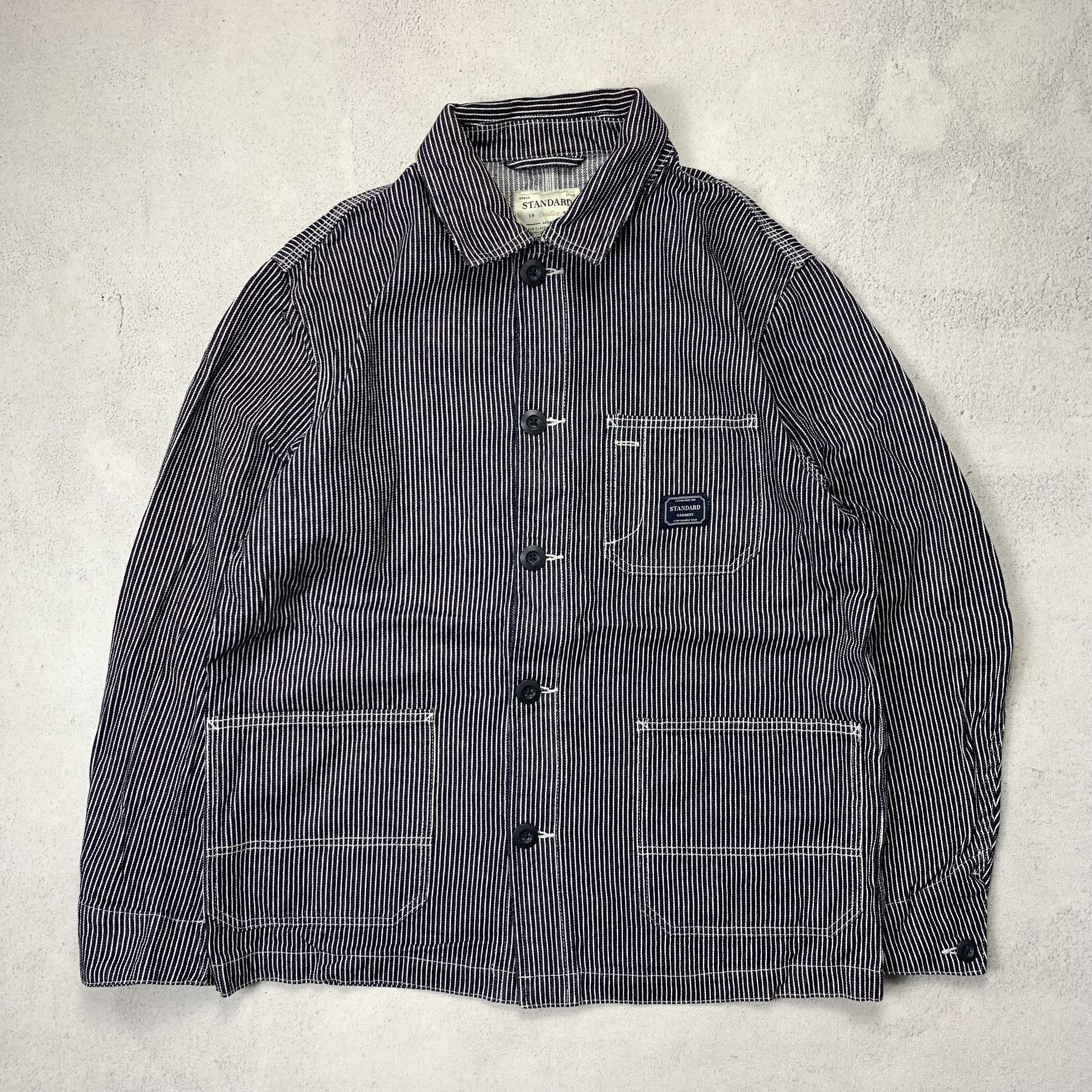 Japanese Brand Japanese Brand Hickory Stripe Chore Jacket Size US L / EU 52-54 / 3 - 1 Thumbnail