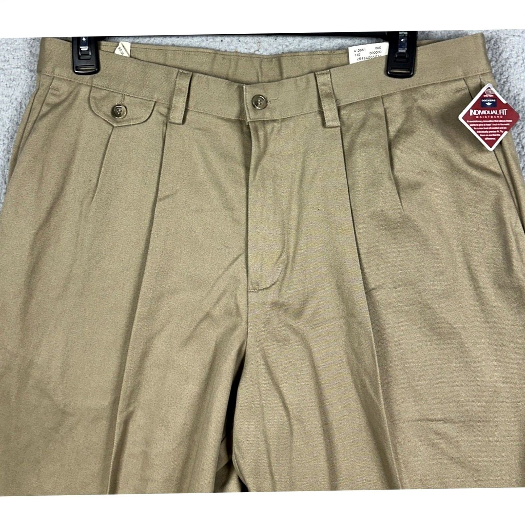 Dockers VINTAGE Dockers Original Khaki Relaxed Pants Mens 36X29 Tan Khakis Pleated Cuffed 100% Cotton Beige Size US 36 / EU 52 - 2 Thumbnail