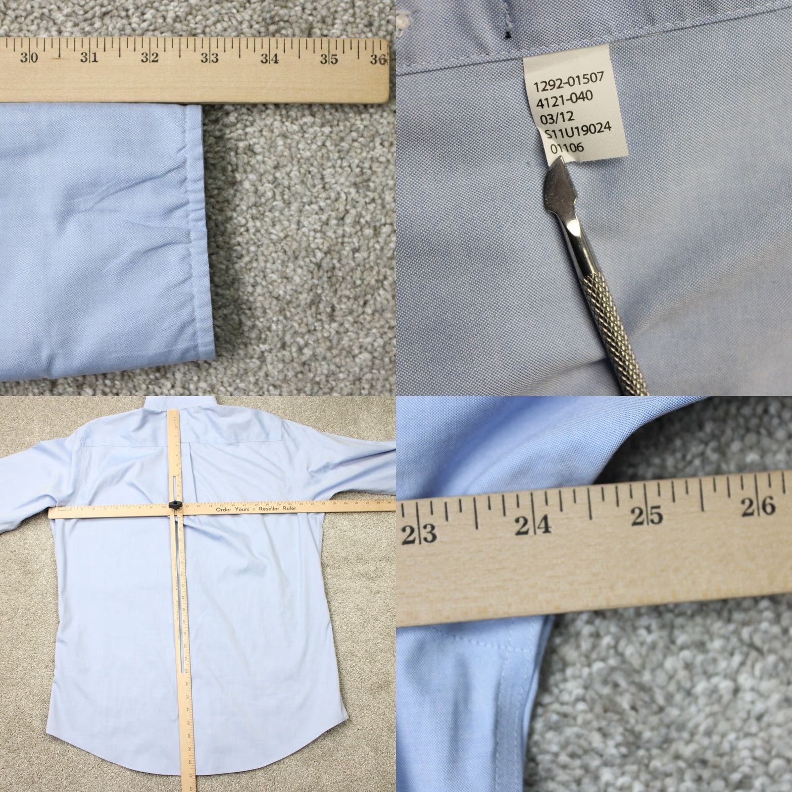 Jos. A. Bank Jos A Bank Shirt Mens 16 1/2, 33 Blue Traveler's Tailored Fit French Cuff L/S Dress Shirt Size US XL / EU 56 / 4 - 8 Thumbnail