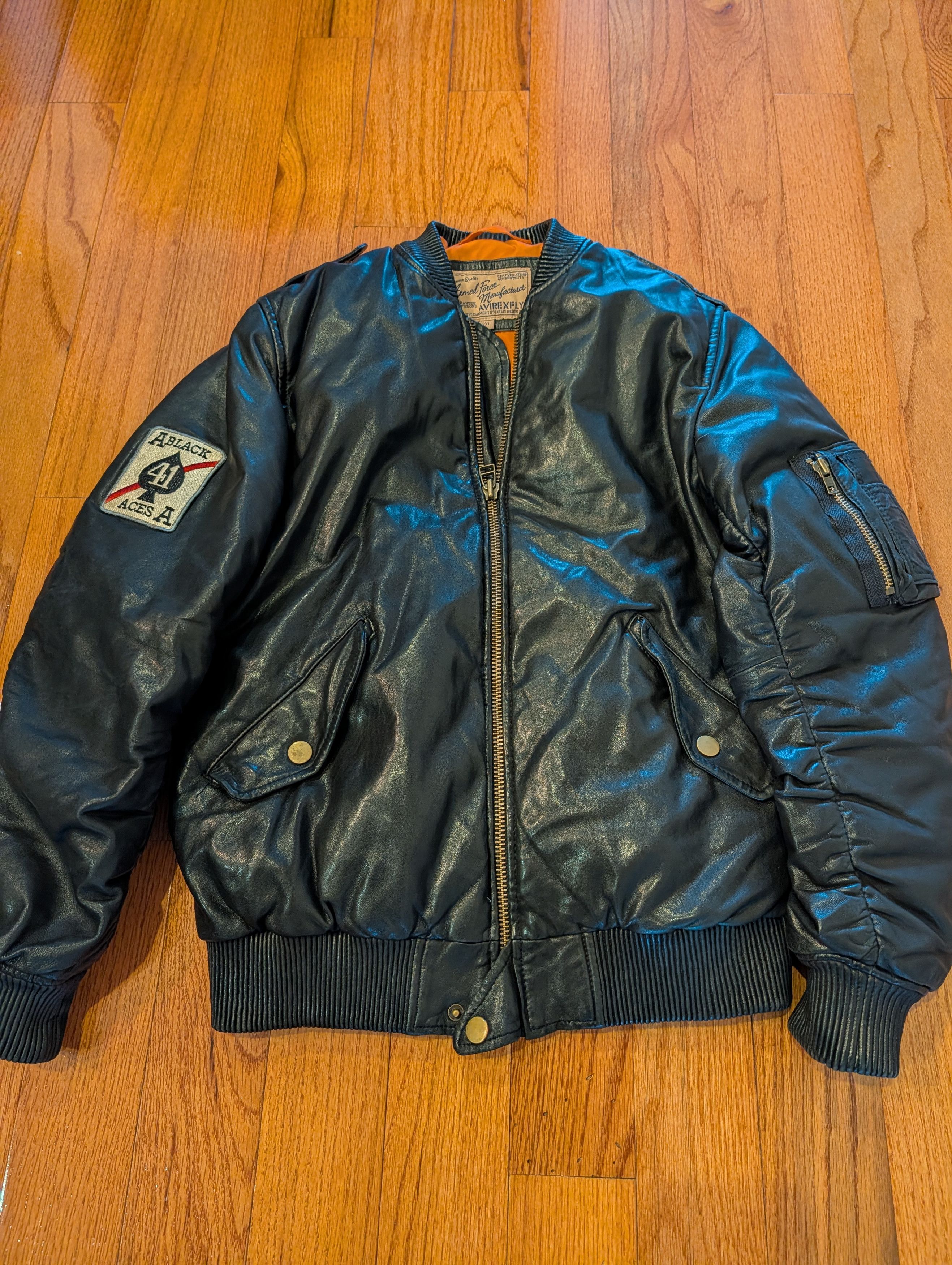 Avirex Vintage 2010 Avirex Fly Armed Force A1702 Leather Jacket Size US XXL / EU 58 / 5 - 1 Thumbnail