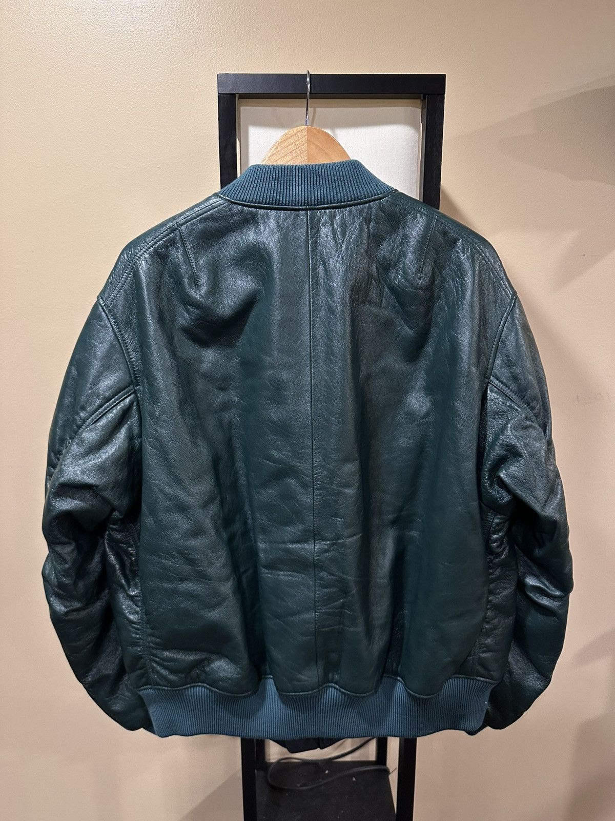 Prada Prada x Raf Simmons Nappa Bomber Leather Billiard Green FW21 Size US L / EU 52-54 / 3 - 3 Thumbnail