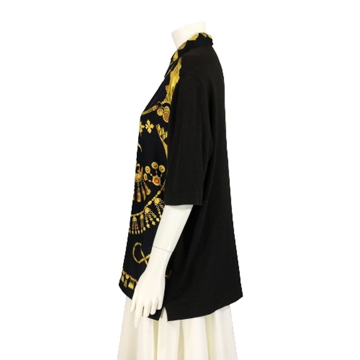 Hermes HERMES Silk Knit Shirt Black Serie Button women FR40 UK12 Size L / US 10 / IT 46 - 2 Thumbnail