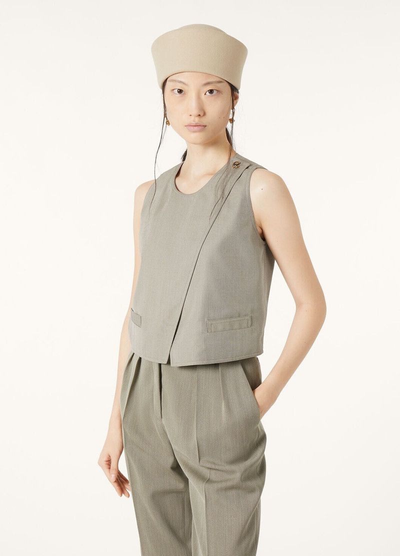 Loro Piana o1srvl11e0526 FAP0303 Cristy Crop Top in Grey Size M / US 6-8 / IT 42-44 - 4 Thumbnail