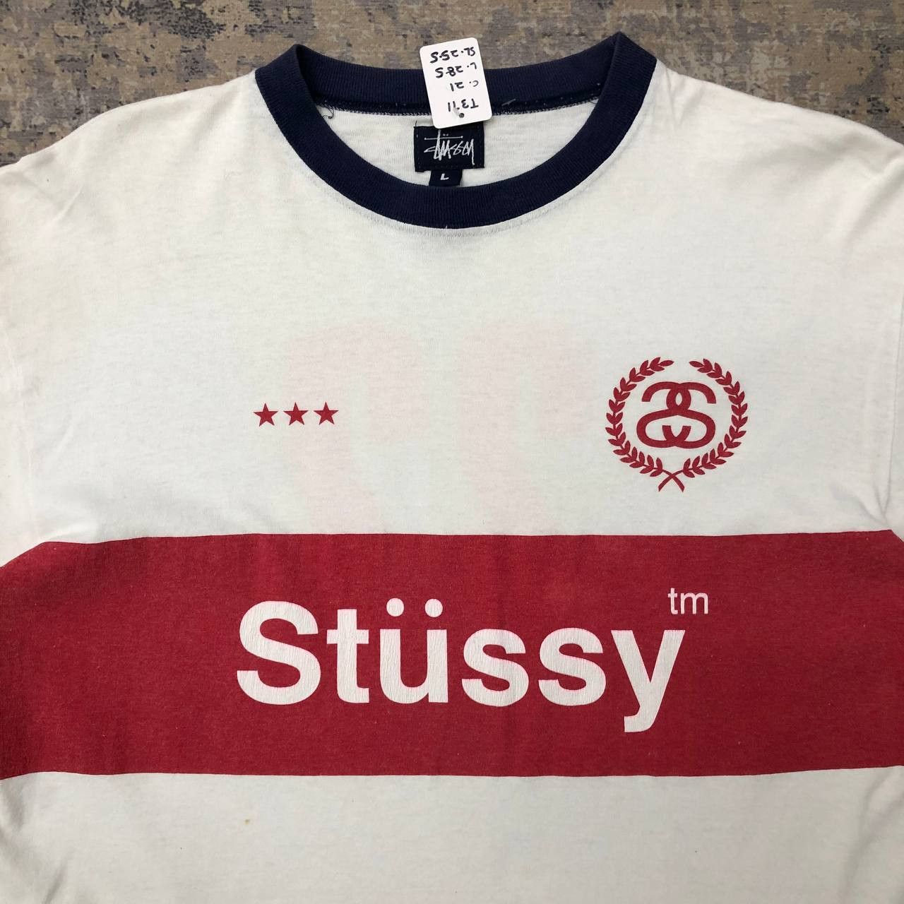 Stussy T371 90s USA STUSSY NO.22 LONGSLEEVE TEE Size US L / EU 52-54 / 3 - 4 Thumbnail