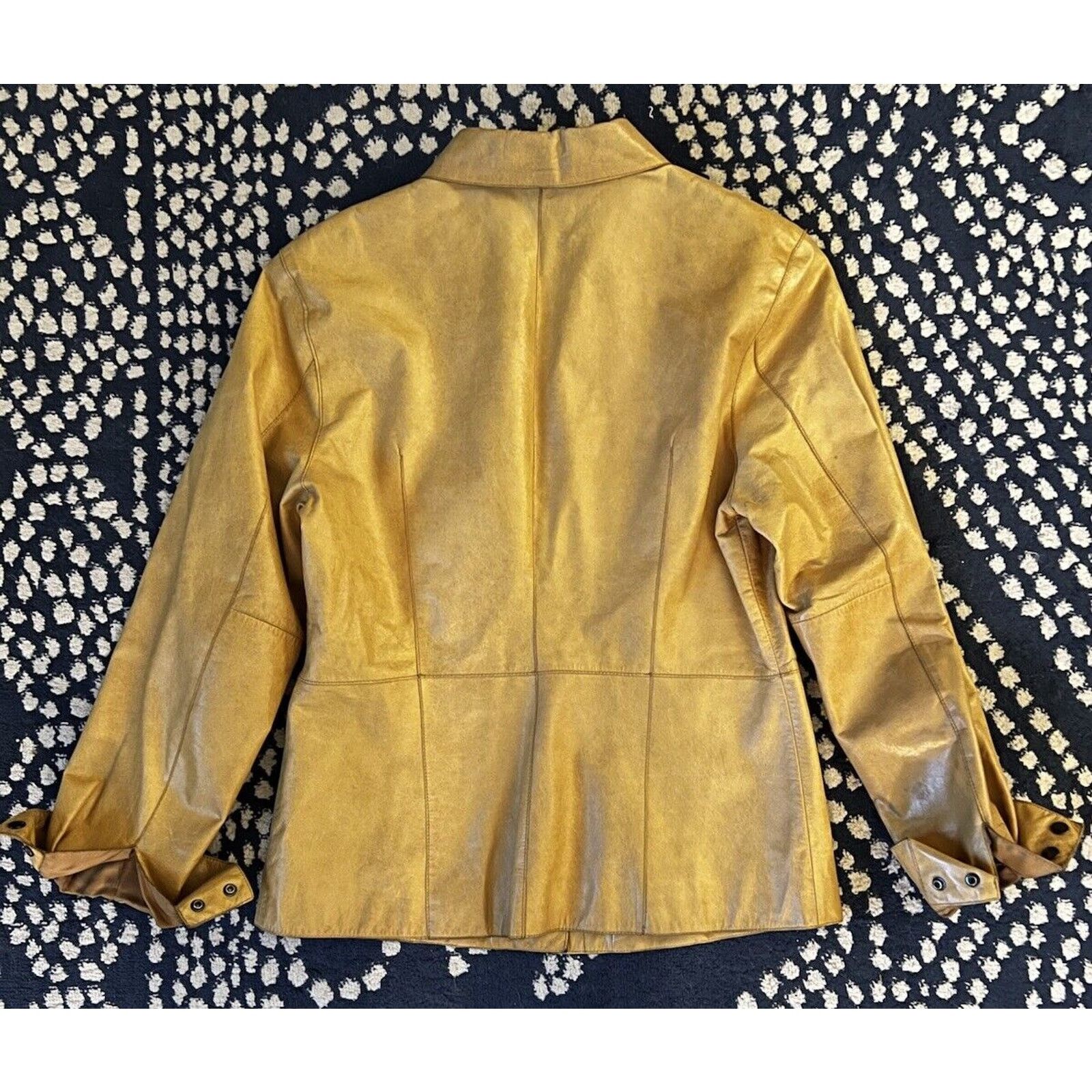 Vintage VTG Caslon Tan Brown Leather Snap Collared Jacket M Size M / US 6-8 / IT 42-44 - 8 Thumbnail