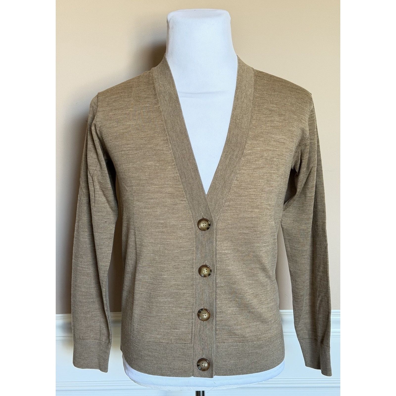 Burberry Burberry Tulip Wool Camel Melange Cardigan Sweater S 8112078 Size S / US 4 / IT 40 - 2 Thumbnail