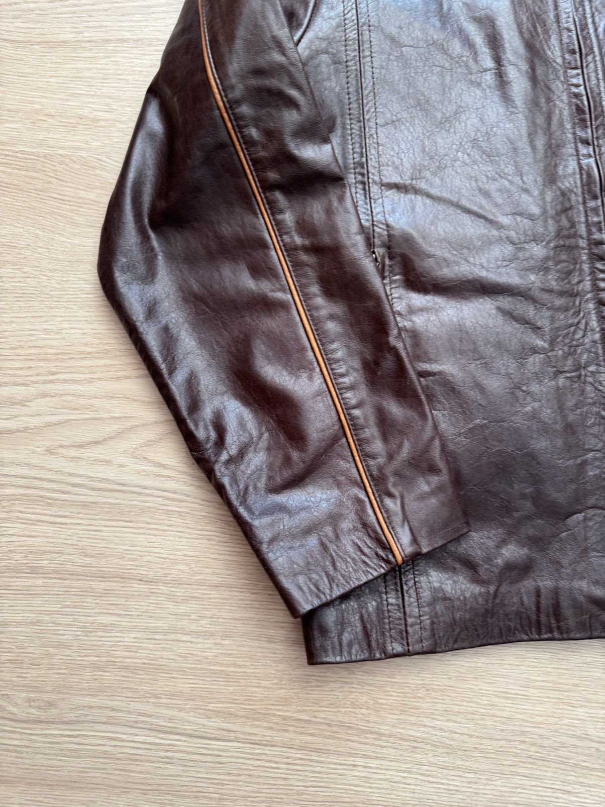 Genuine Leather Vintage Gotti y2k Brown Genuine Leather Moro Racing Jacket Size US M / EU 48-50 / 2 - 3 Thumbnail