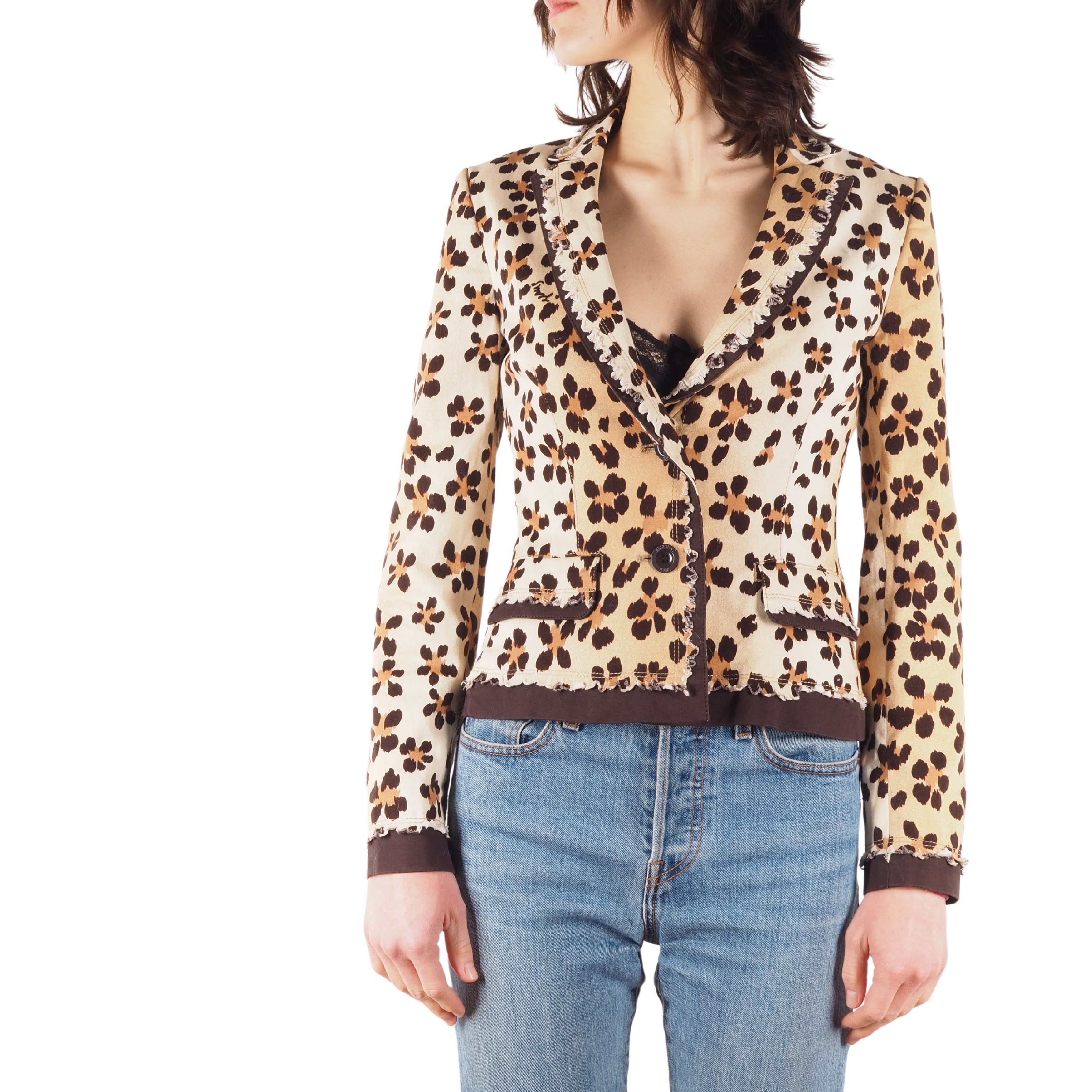 Moschino Moschino Jeans Vintage Floral Leopard Blazer Jacket Size S / US 4 / IT 40 - 1 Thumbnail