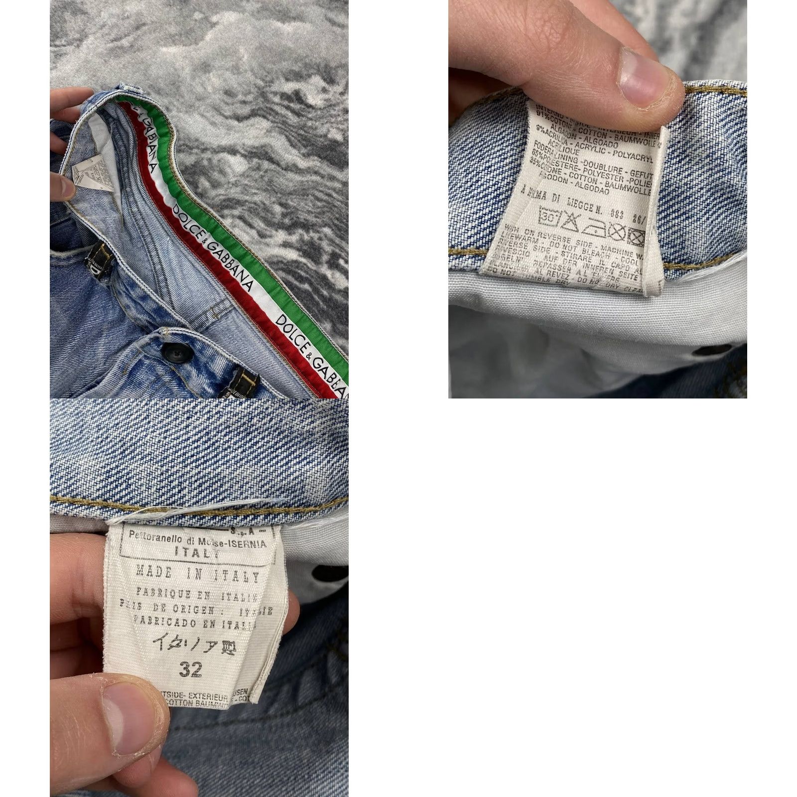 Dolce & Gabbana VINTAGE Dolce&Gabbana Denim Jeans Distressed Big Logo 32 Blue Denim Jeans Men 32 Blue Logo Distressed 5-Pocket Regular Straight Jeans Mens Size US 32 / EU 48 - 10 Thumbnail