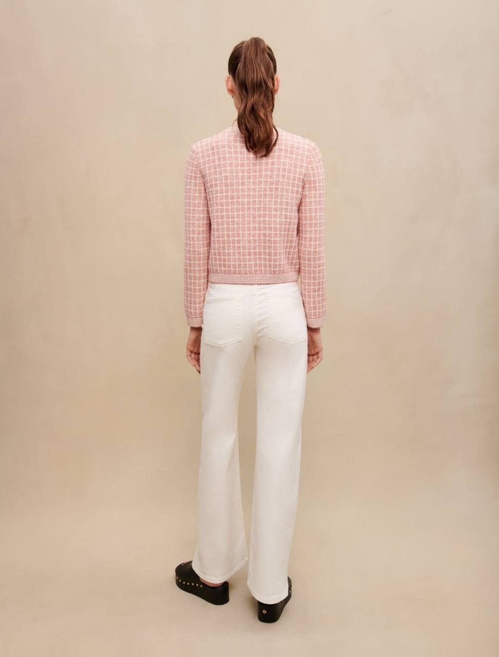 Maje Maje Women's Tweed-Style Pink Wool / Mohair Knit Cardigan, S Size S / US 4 / IT 40 - 13 Thumbnail