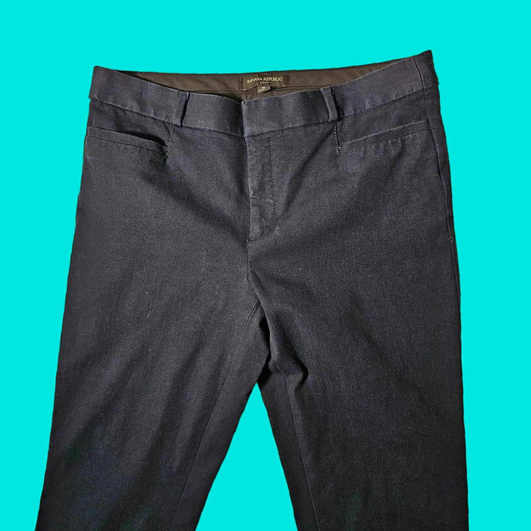 Banana Republic VINTAGE? (No) Banana Republic Sloan Pants Women 10 Dress Pants Flat Front Mid Rise Navy Blue Straight Leg Size 10 Regular Size 32" / US 10 / IT 46 - 1 Thumbnail