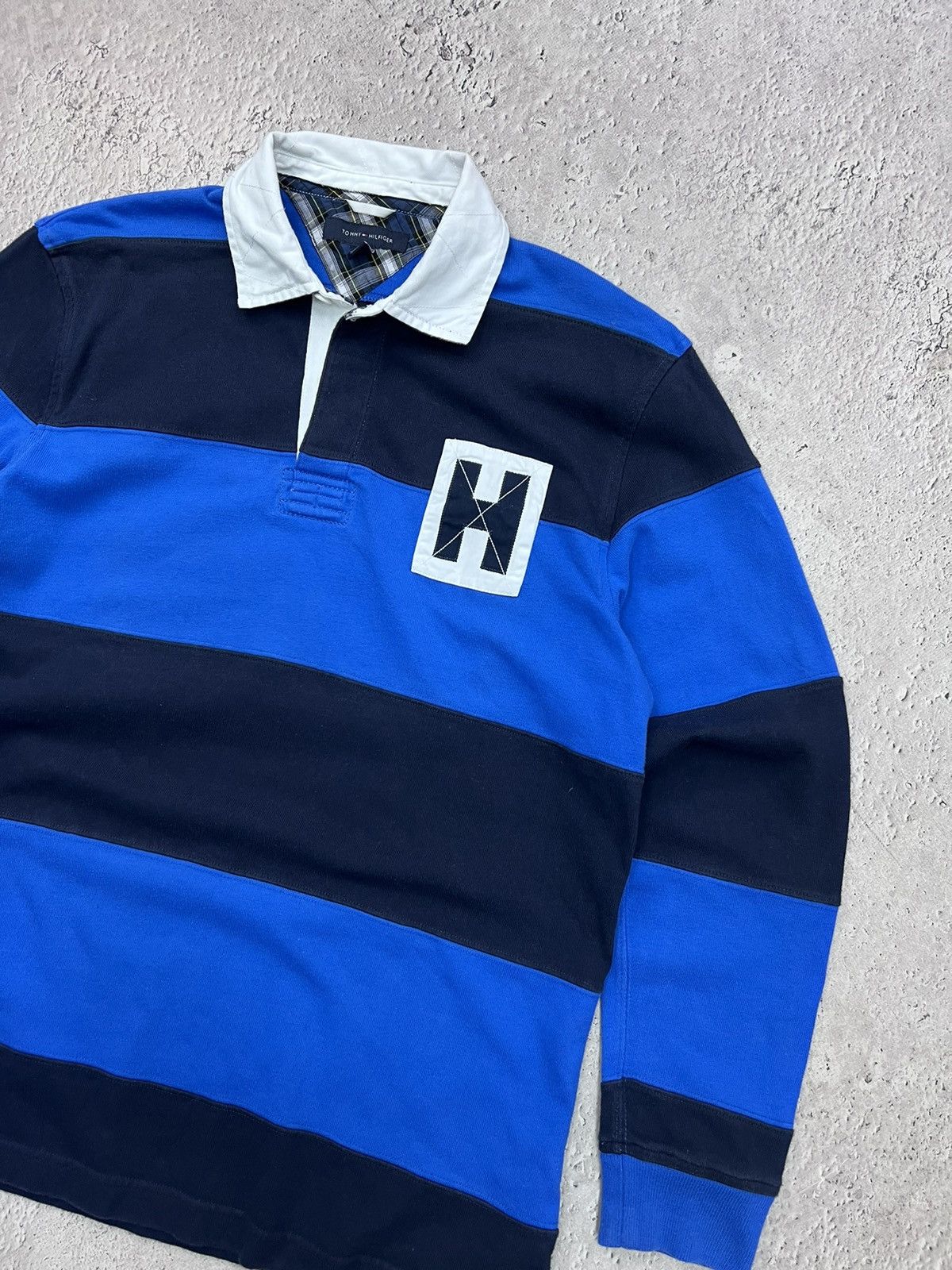 Tommy Hilfiger × Vintage Vintage TOMMY HILFIGER Rugby Striped Sweatshirt M494 Size US M / EU 48-50 / 2 - 5 Thumbnail