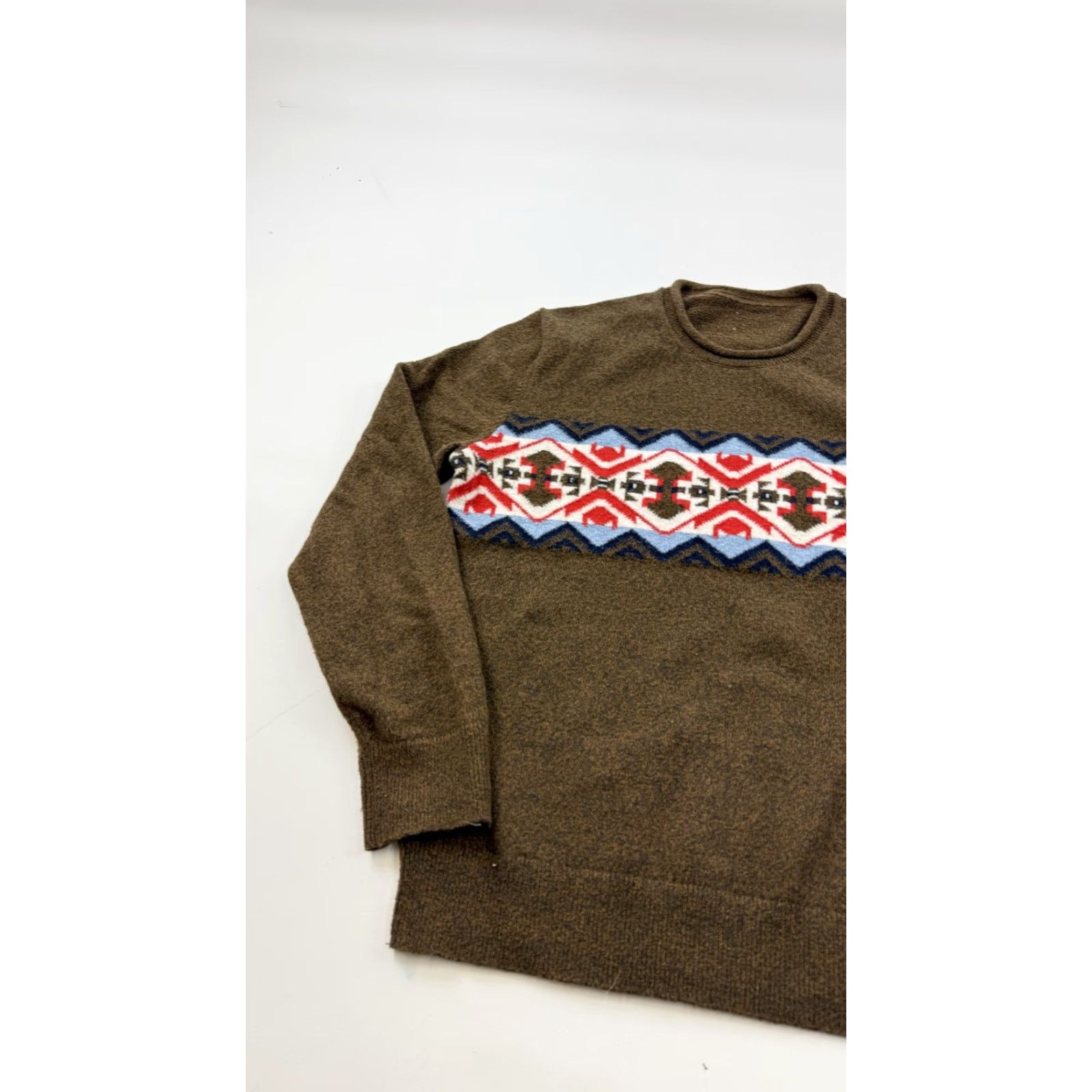 Gap VINTAGE Gap Sweater Mens Medium Brown Aztec Fair Isle Crewneck Knit Pullover Pattern Size US M / EU 48-50 / 2 - 3 Thumbnail
