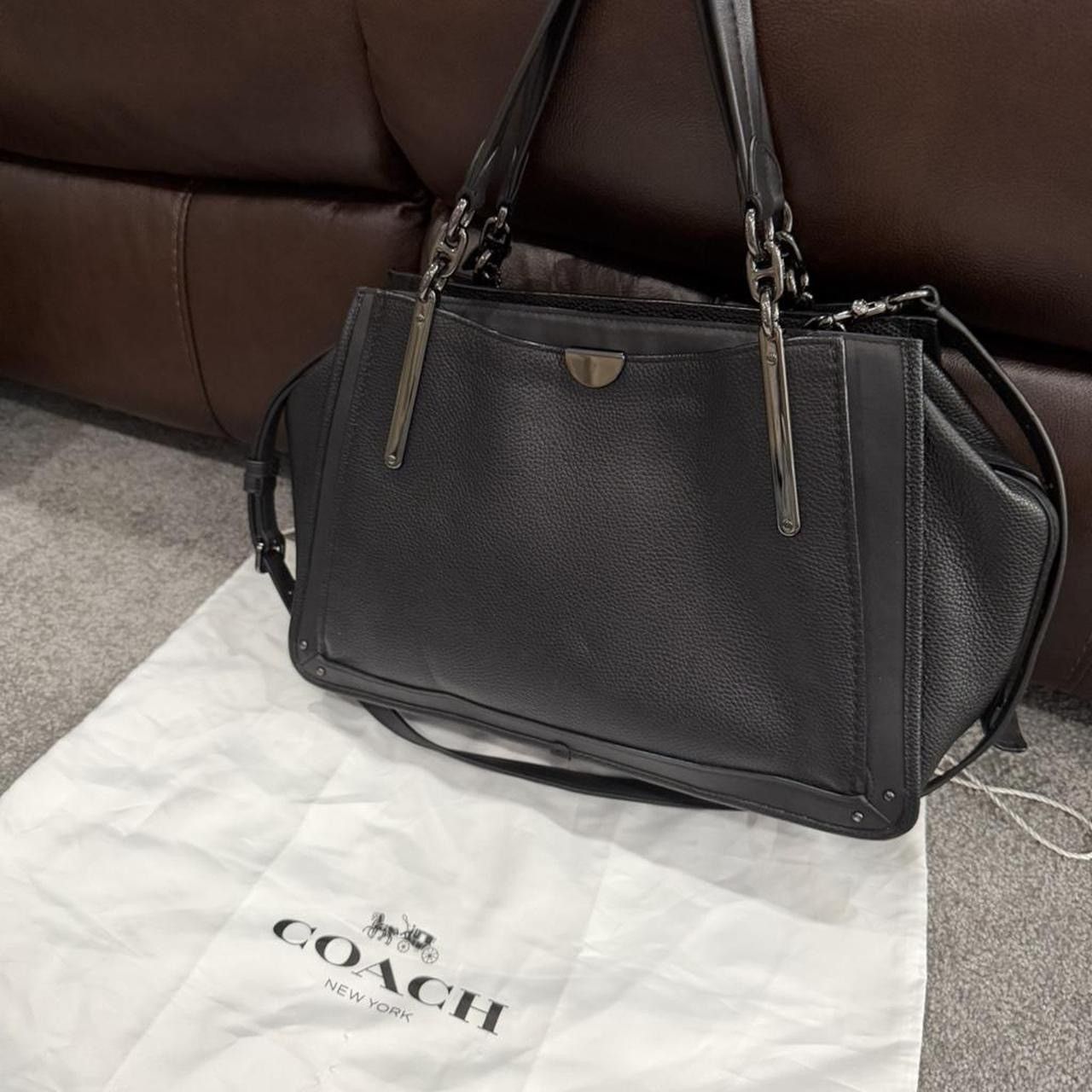 Coach Coach Black Pebbled Leather Carryall Tote Shoulder Bag Size ONE SIZE - 3 Thumbnail
