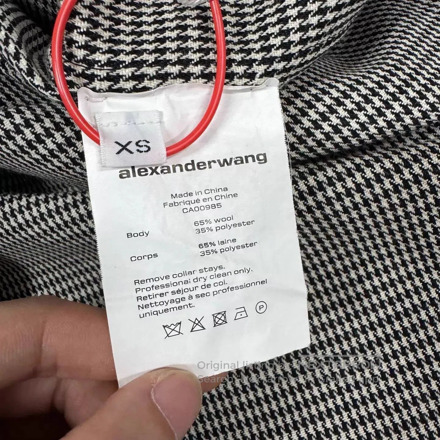 Alexander Wang Checkered Long Sleeve Button. Size US XS / EU 42 / 0 - 6 Thumbnail