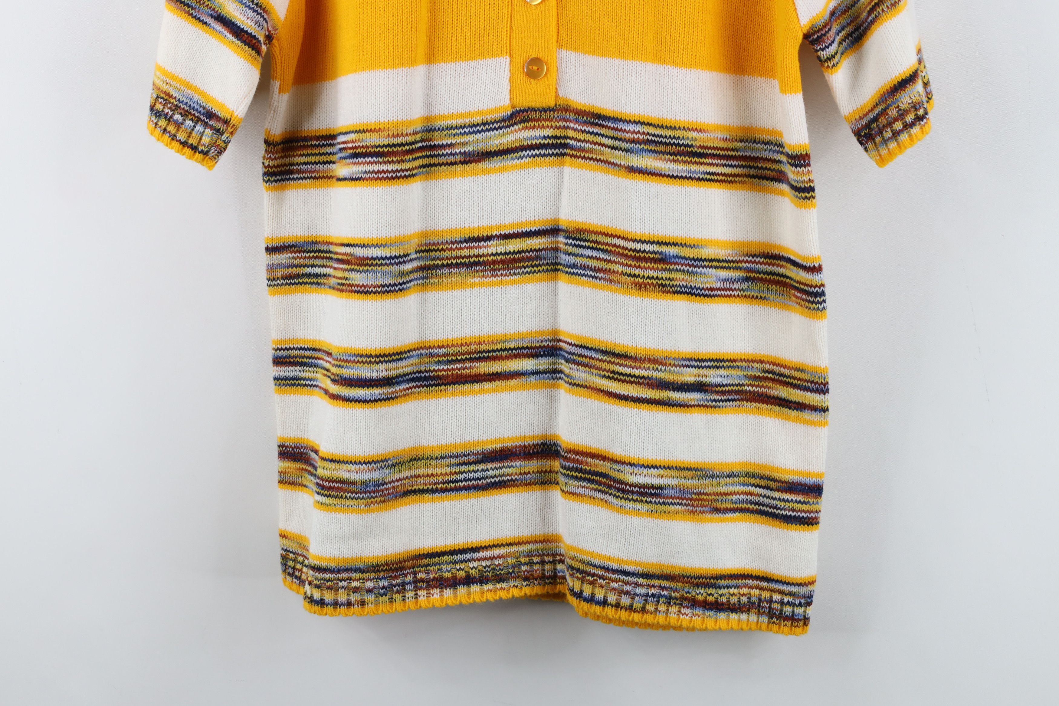 Vintage Vintage 50s 60s Rainbow Striped Short Sleeve Sweater USA Size S / US 4 / IT 40 - 3 Thumbnail