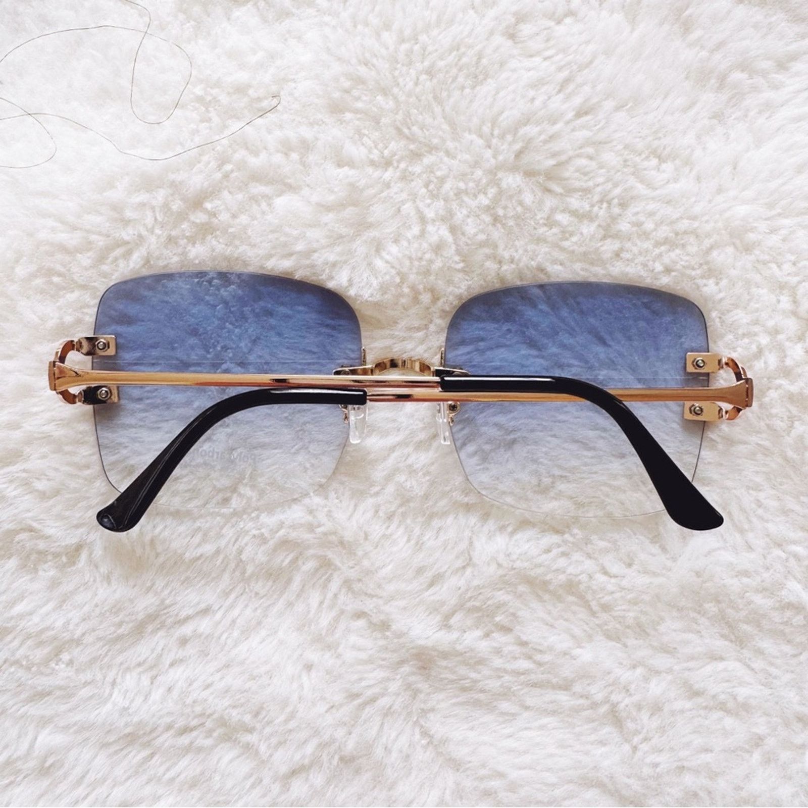 Other Laurel Clear Blue Rimless Sleek Sunglasses Size ONE SIZE - 11 Thumbnail