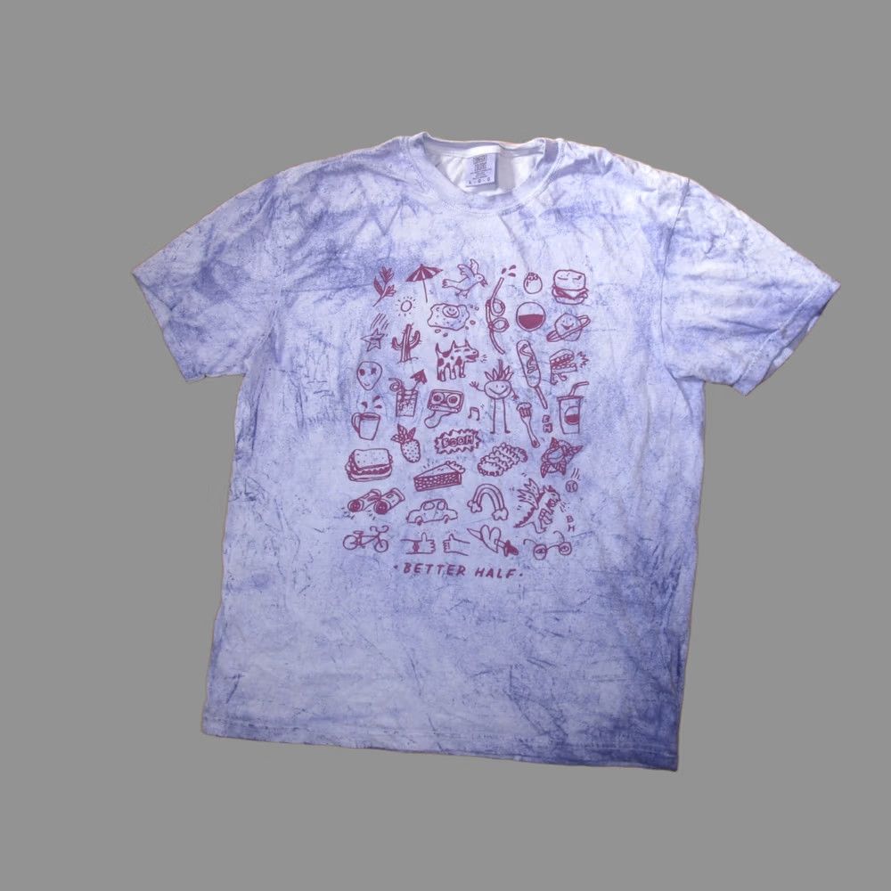 Comfort Colors Comfort Colors Better Half T-Shirt Women L Blue Tie Dye 100% Cotton Short Sleeve Crew Neck Pullover Casual Summer Lightweight Regular Size L / US 10 / IT 46 - 1 Thumbnail
