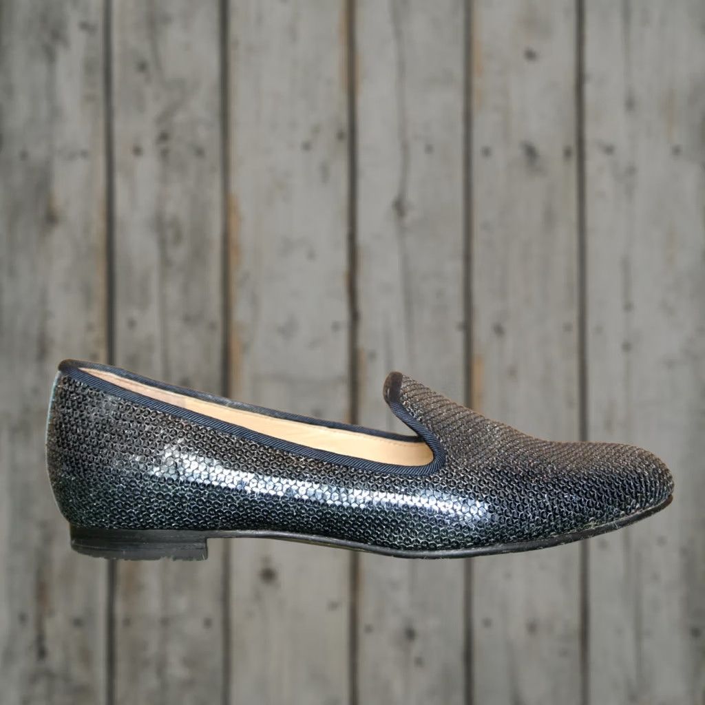 Cole Haan COLE HAAN Sebrina Blue Sequin Loafers Sz. 7.5 B Women's Flat Slip On Shoes Size US 8 / IT 38 - 1 Thumbnail