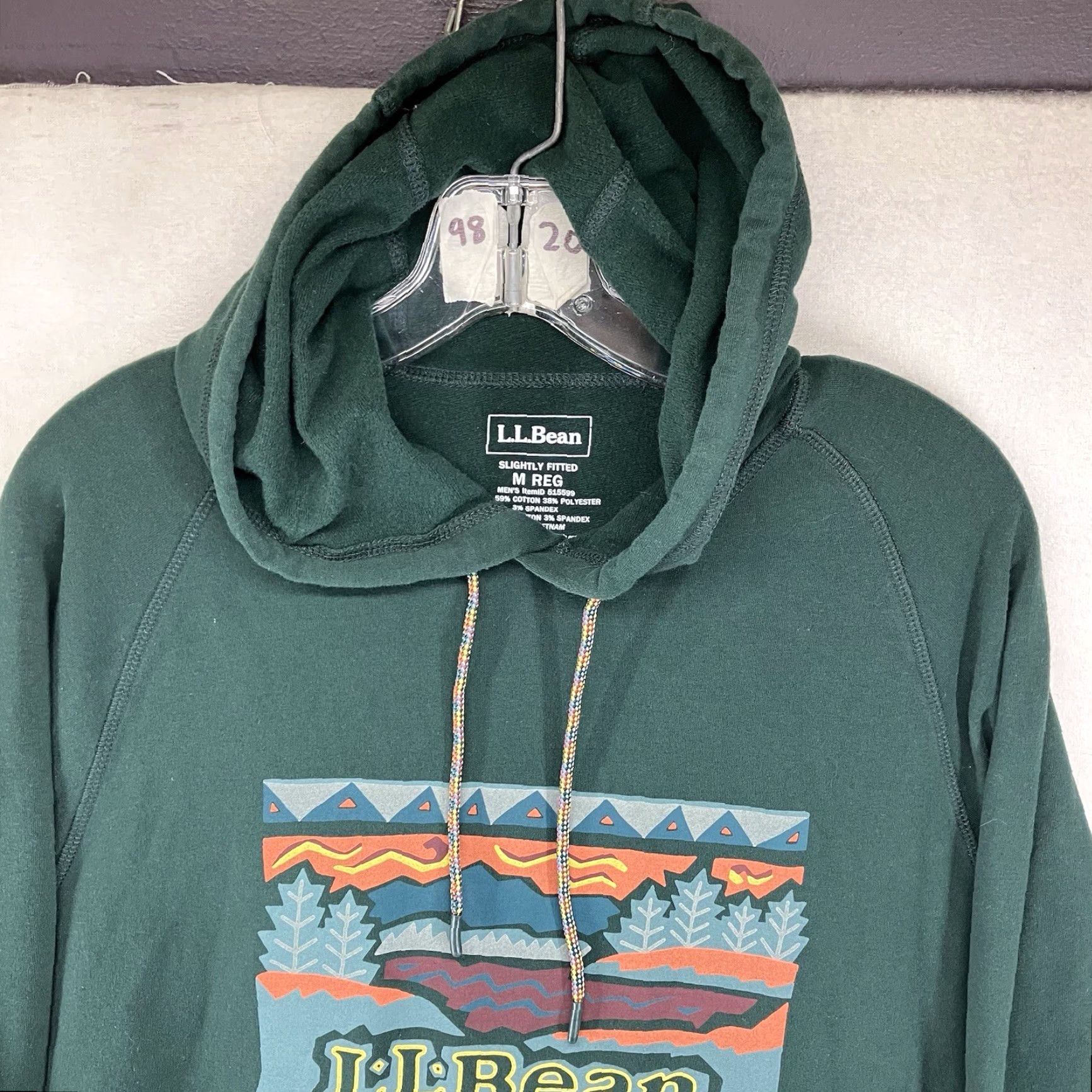Vintage L.L Bean Hoodie Mens M Green Graphic Pullover Size US M / EU 48-50 / 2 - 5 Thumbnail