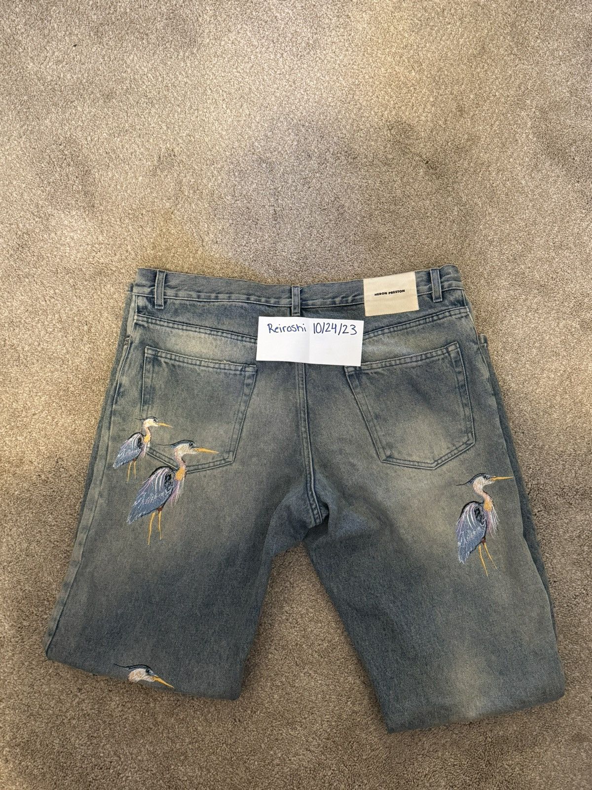 Heron Preston HERON PRESTON Embroidered herons jeans in light blue Size US 34 / EU 50 - 3 Thumbnail