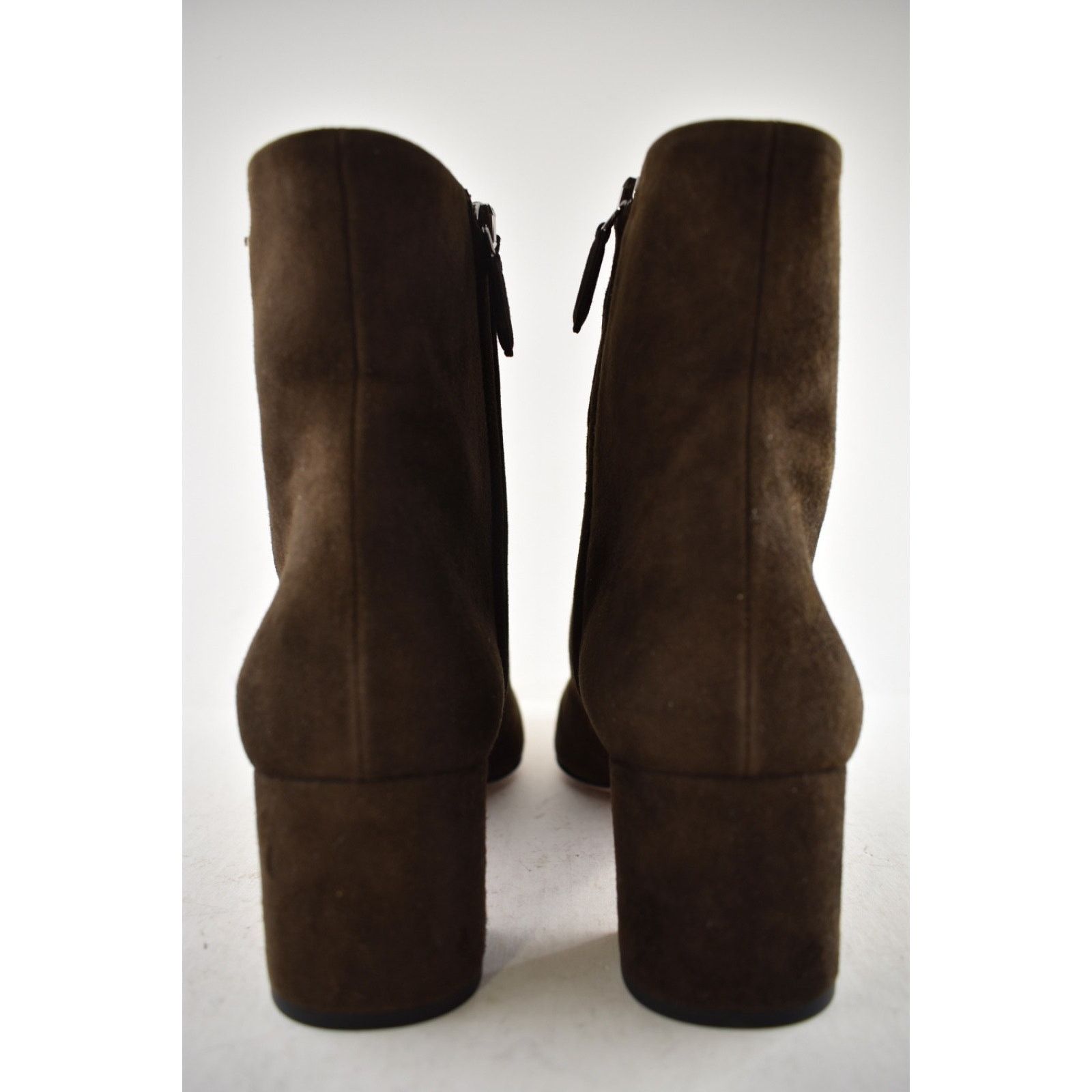 Prada Prada 55MM Moro Chocolate Brown Suede Logo Short Ankle Size US 7.5 / IT 37.5 - 15 Thumbnail