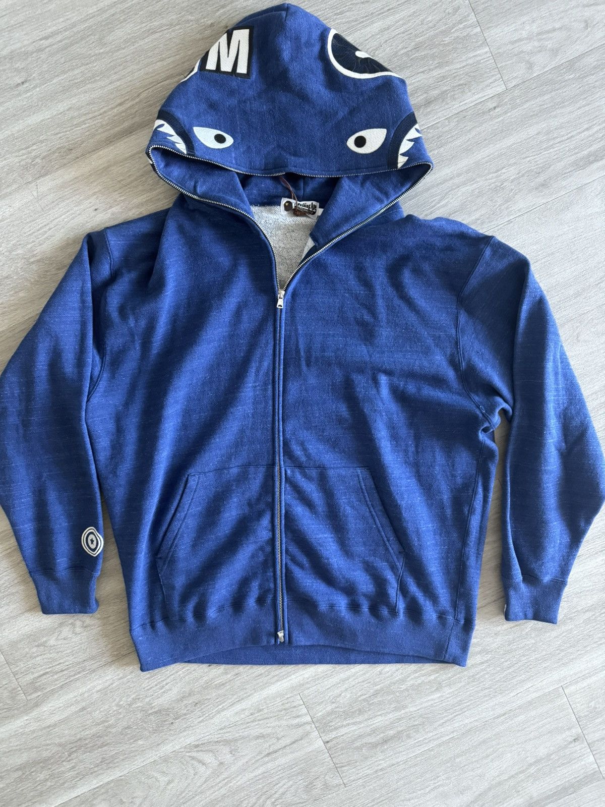 Bape Bape Indigo Shark Full Zip Size US XL / EU 56 / 4 - 1 Thumbnail