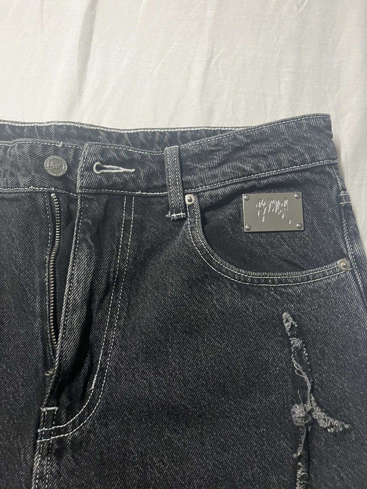 Revenge REVENGE SPIDER WEB DENIM PANT BLACK Size US 32 / EU 48 - 3 Thumbnail