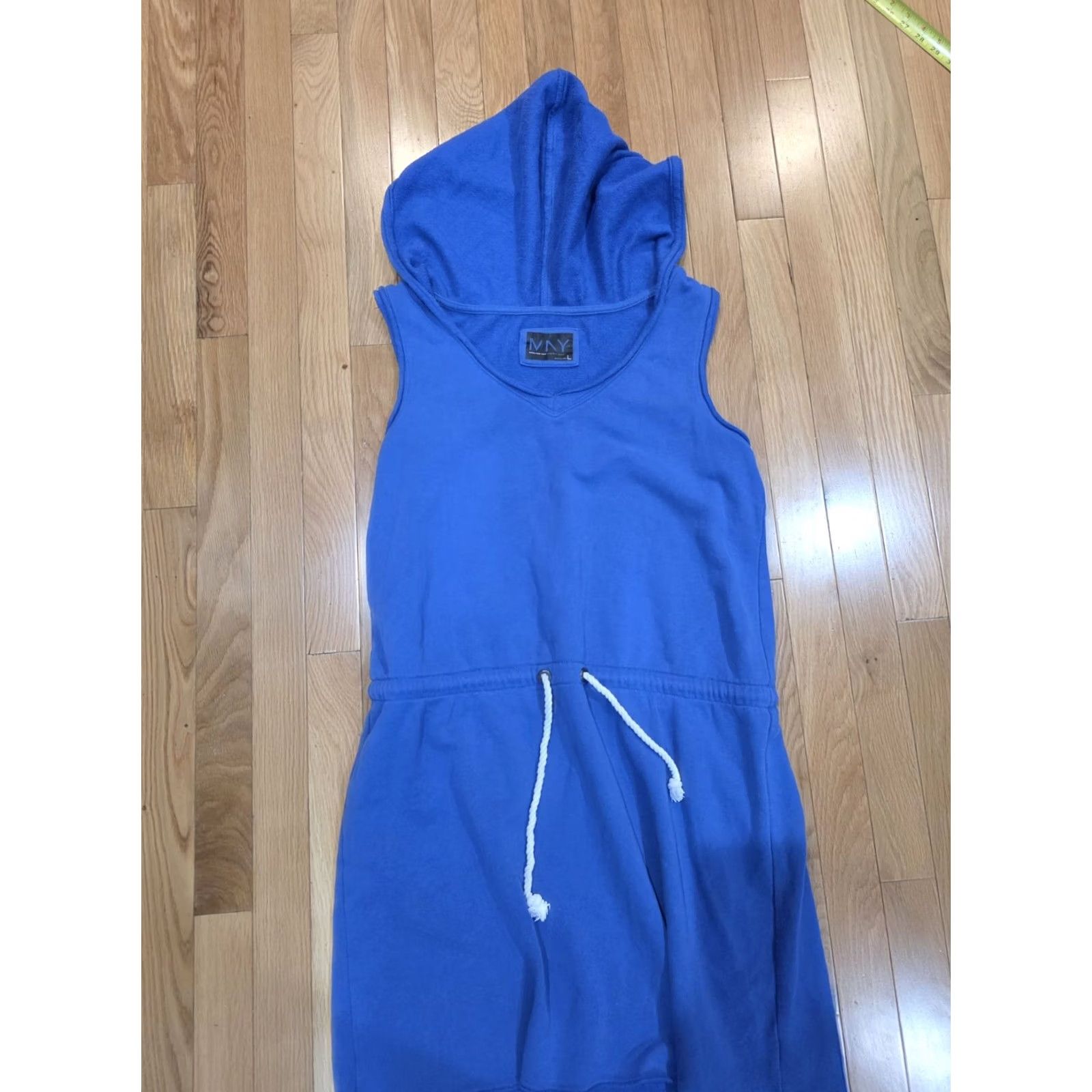 Vintage MARC NEW YORK ANDREW MARC Blue Casual Hoodie Dress Women L Short Dress Sweater Dress Casual Regular Size Size L / US 10 / IT 46 - 2 Thumbnail