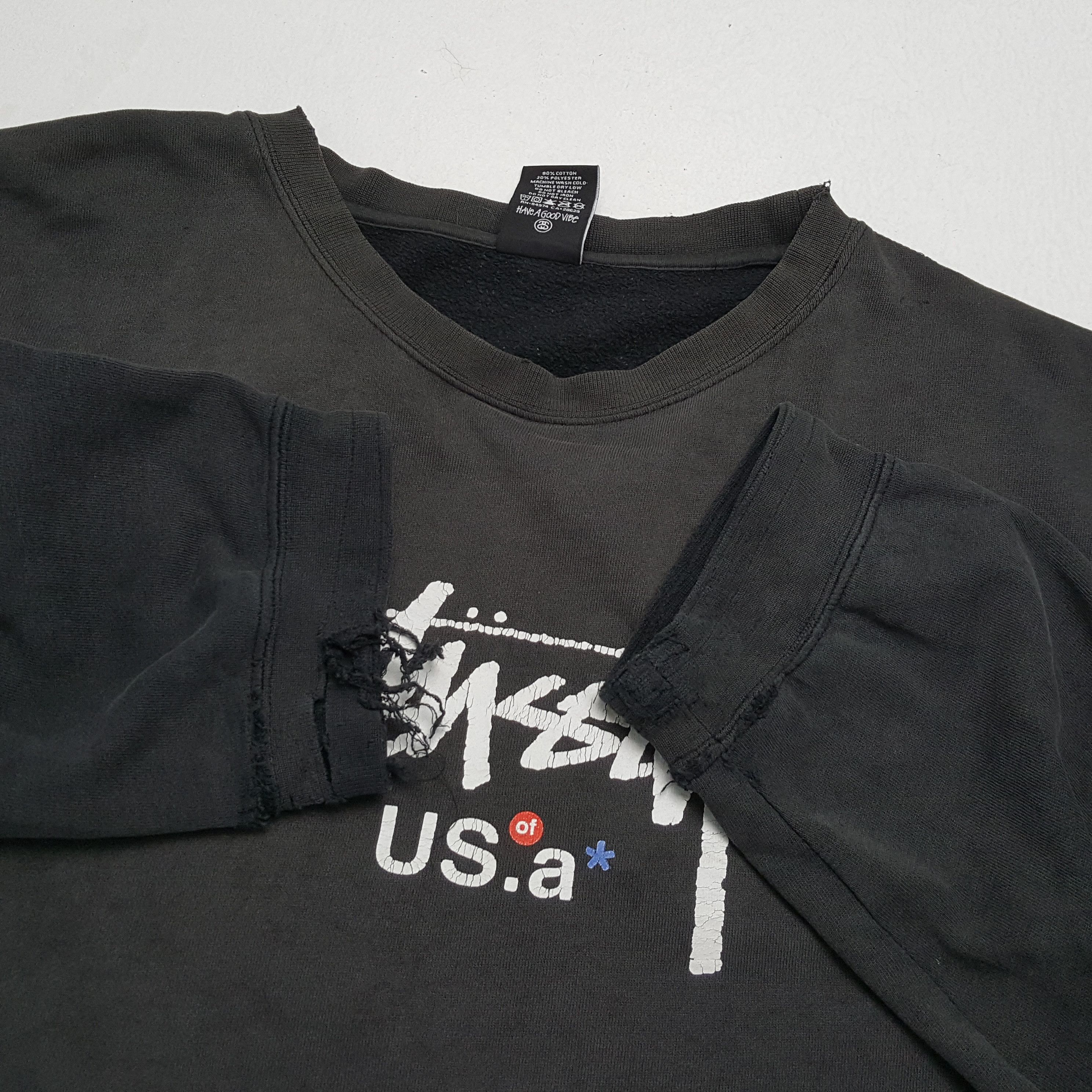 Stussy × Vintage Vintage STUSSY Streetwear Skateboard Distressed Sweatshirts Size US XL / EU 56 / 4 - 8 Thumbnail