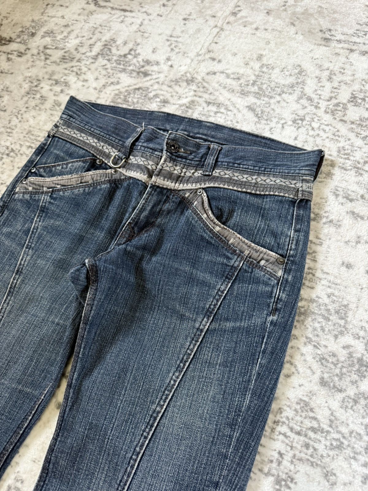 Japanese Brand Hideaways Nicole Japan Paneled Aztec Jeans Size US 30 / EU 46 - 13 Thumbnail