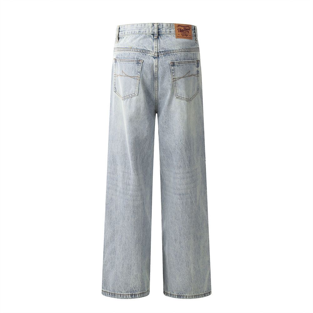 Japanese Brand × Jean Washed Light Blue Men's Vintage Distressed Loose Jeans Size US 32 / EU 48 - 3 Thumbnail
