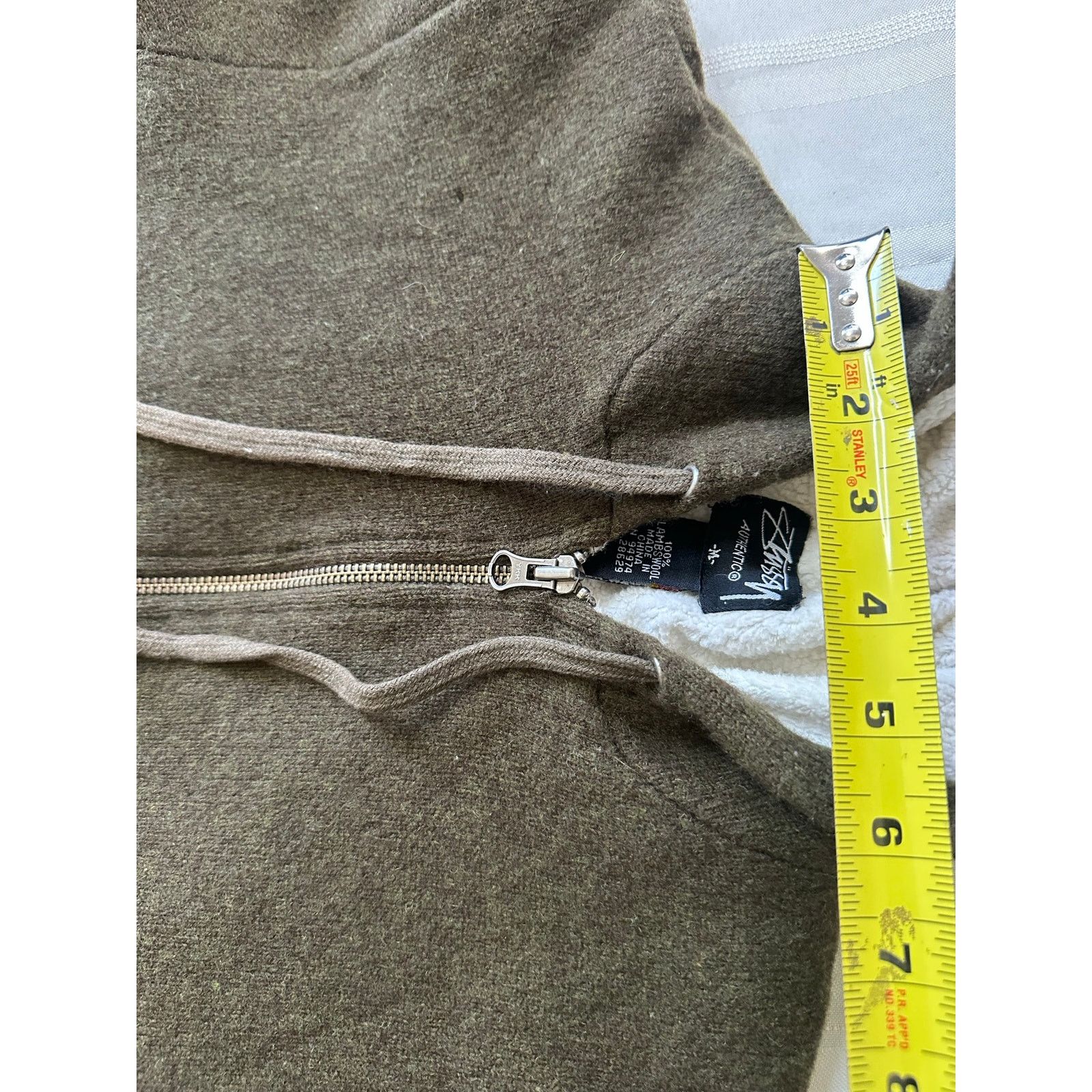 Stussy STUSSY Lambswool Zip Up Mens M Green Sherpa Lined Sweater Size US M / EU 48-50 / 2 - 8 Thumbnail