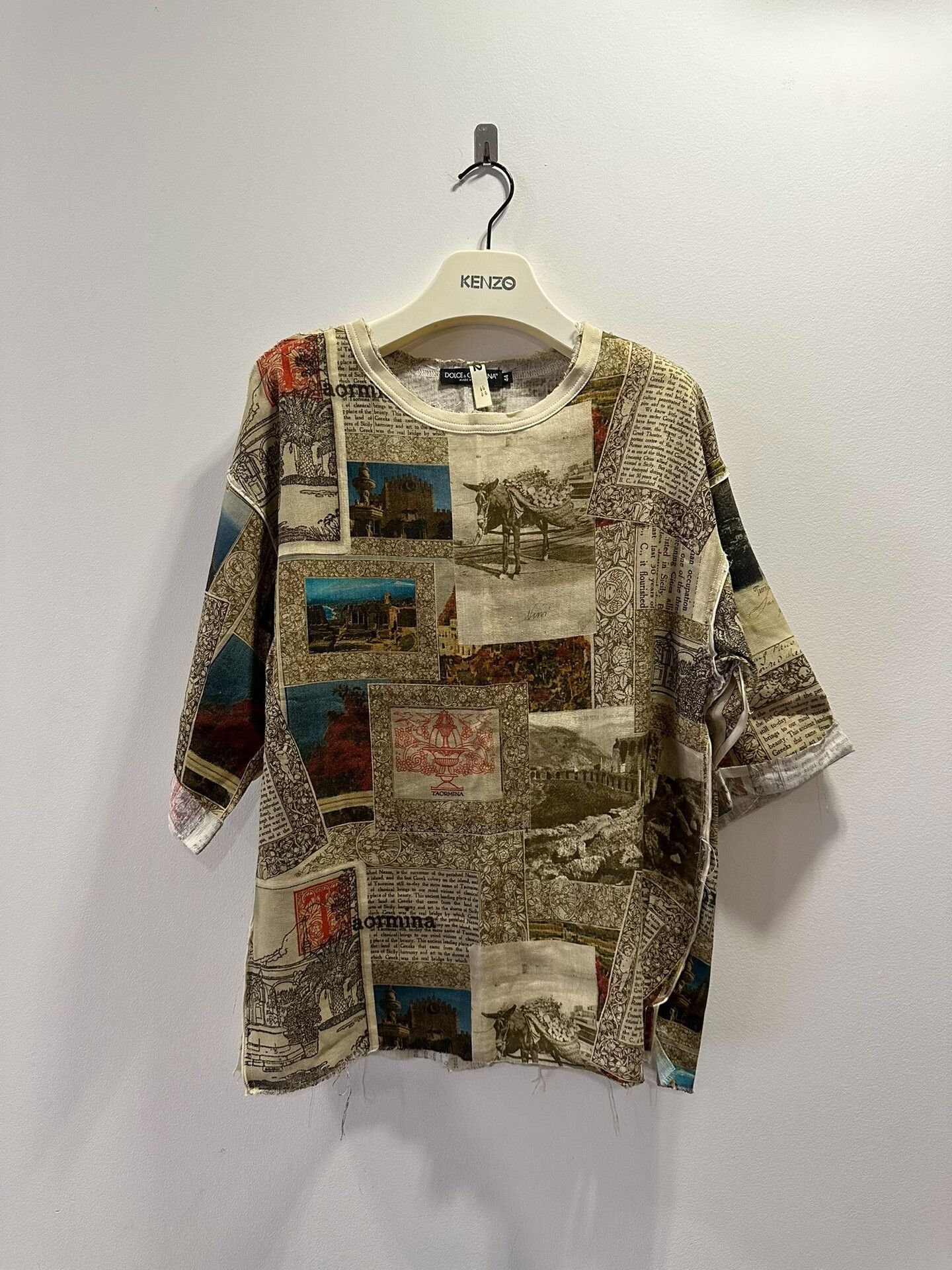 Dolce & Gabbana Dolce & Gabbana Runway Italian Carriage Linen Mid-Sleeve Tee Size US S / EU 44-46 / 1 - 1 Thumbnail