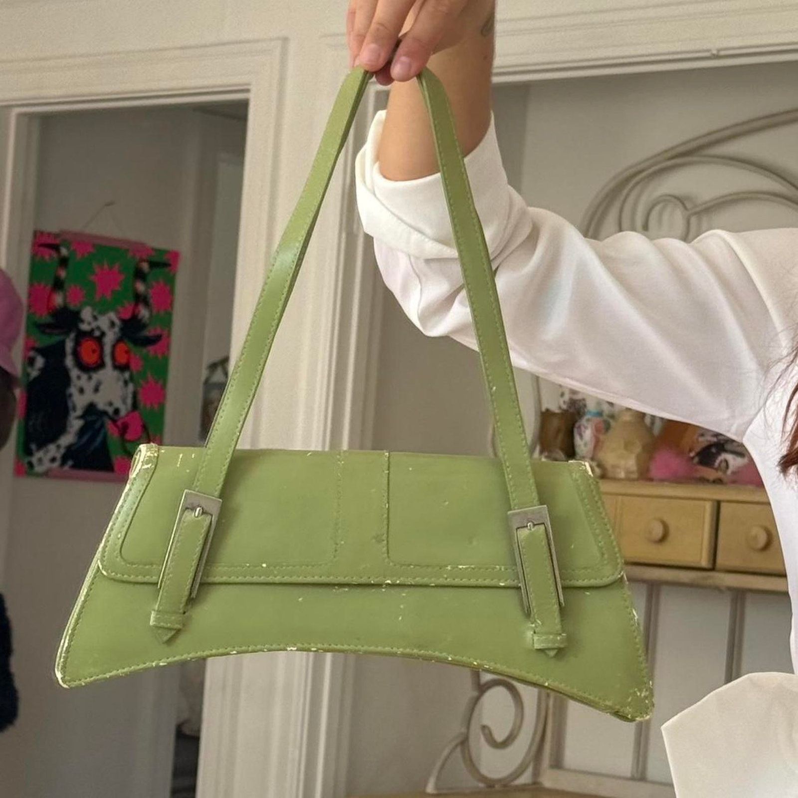 Vintage 🍏 Mint Y2K Shoulder Bag – angular baguette shape Size ONE SIZE - 2 Thumbnail