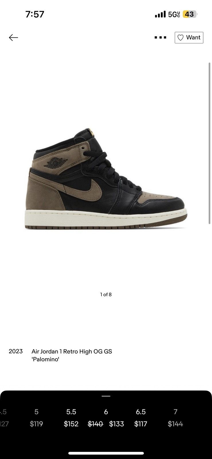 Nike Air Jordan 1 retro “Palominos” High Og Size US 6 / EU 39 - 5 Thumbnail